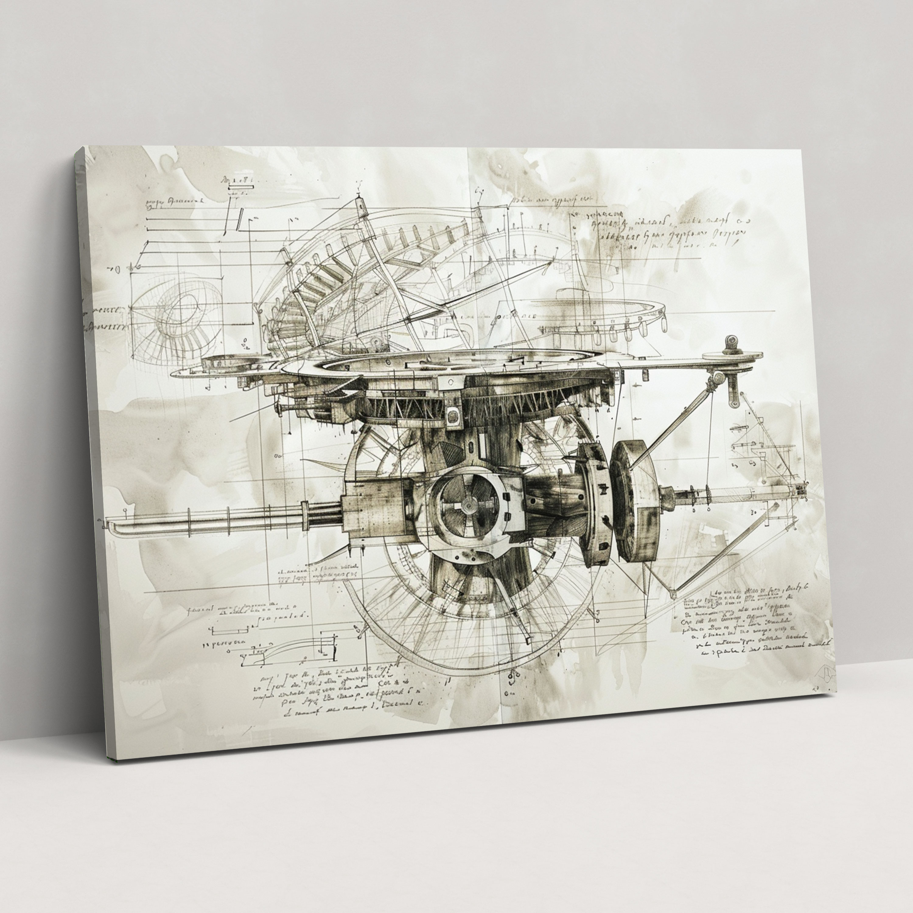 Inventive Machine Wall Decoration - Leonardo Da Vinci, Canvas Wall Art, Canvas, Home Decoration