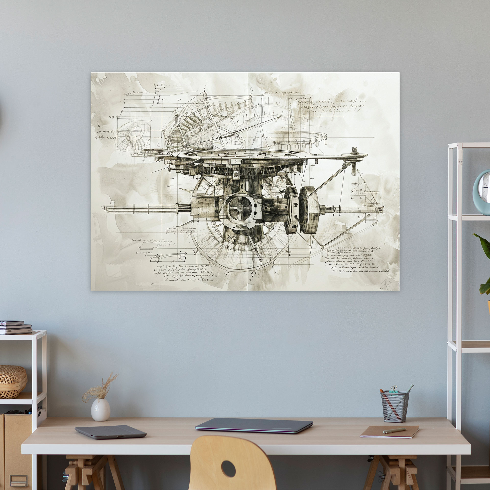 Inventive Machine Wall Decoration - Leonardo Da Vinci, Canvas Wall Art, Canvas, Home Decoration