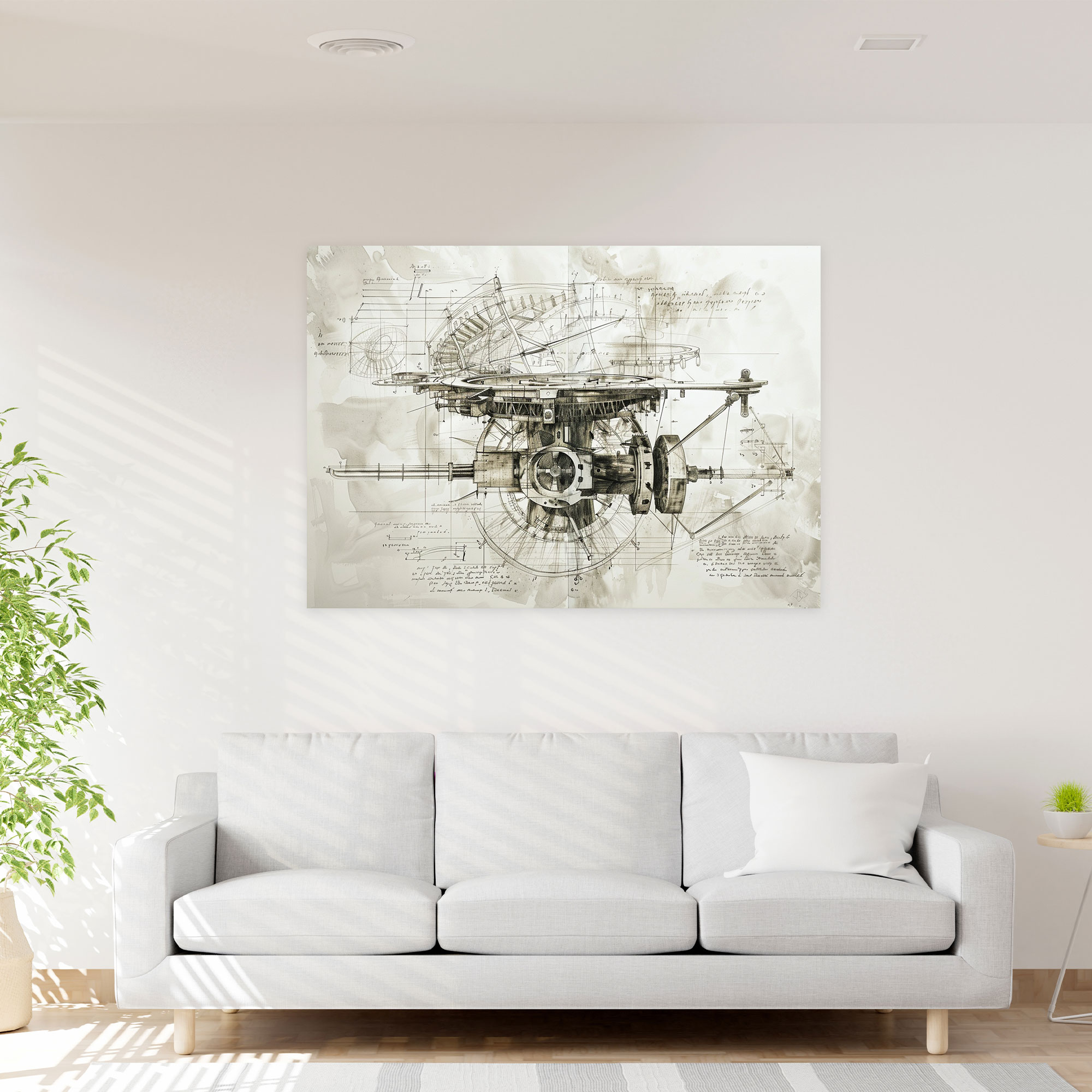 Inventive Machine Wall Decoration - Leonardo Da Vinci, Canvas Wall Art, Canvas, Home Decoration