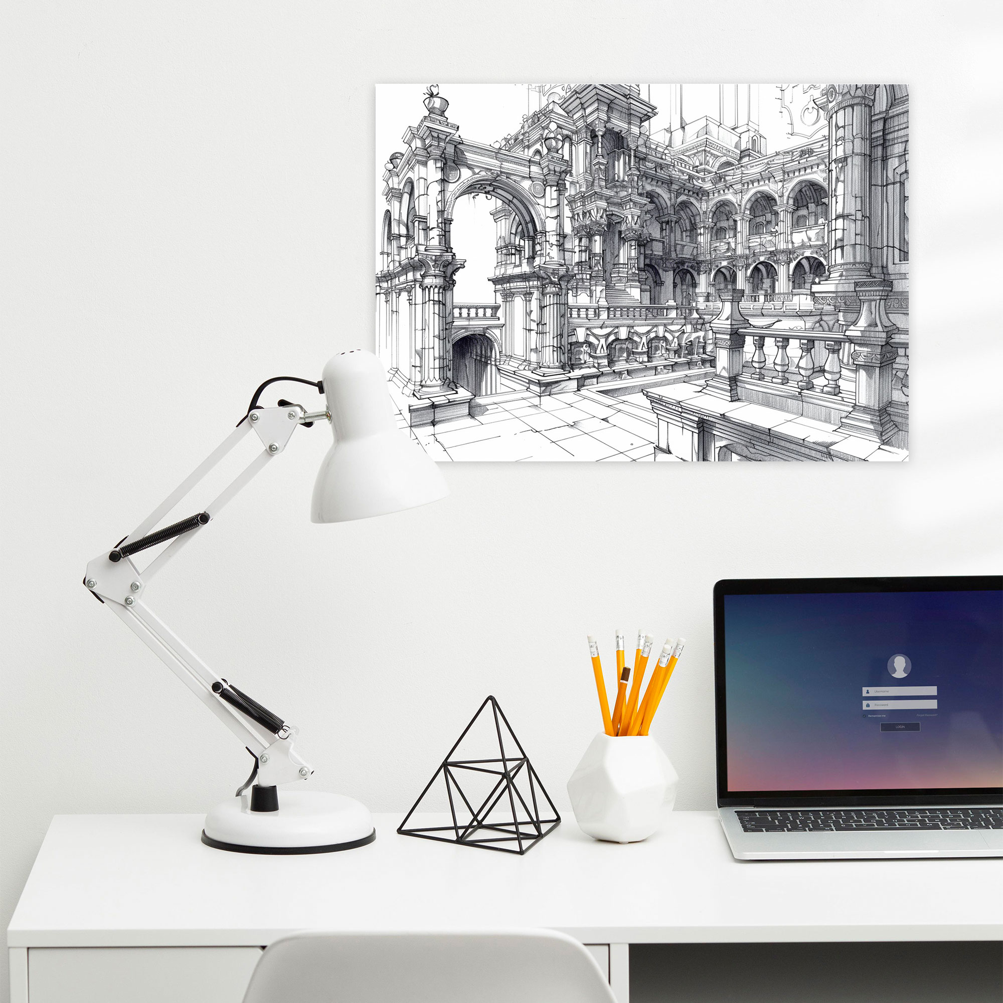 Architectural Design Canvas Print - Leonardo Da Vinci, Canvas, Canvas Wall Art, Wall Decoration