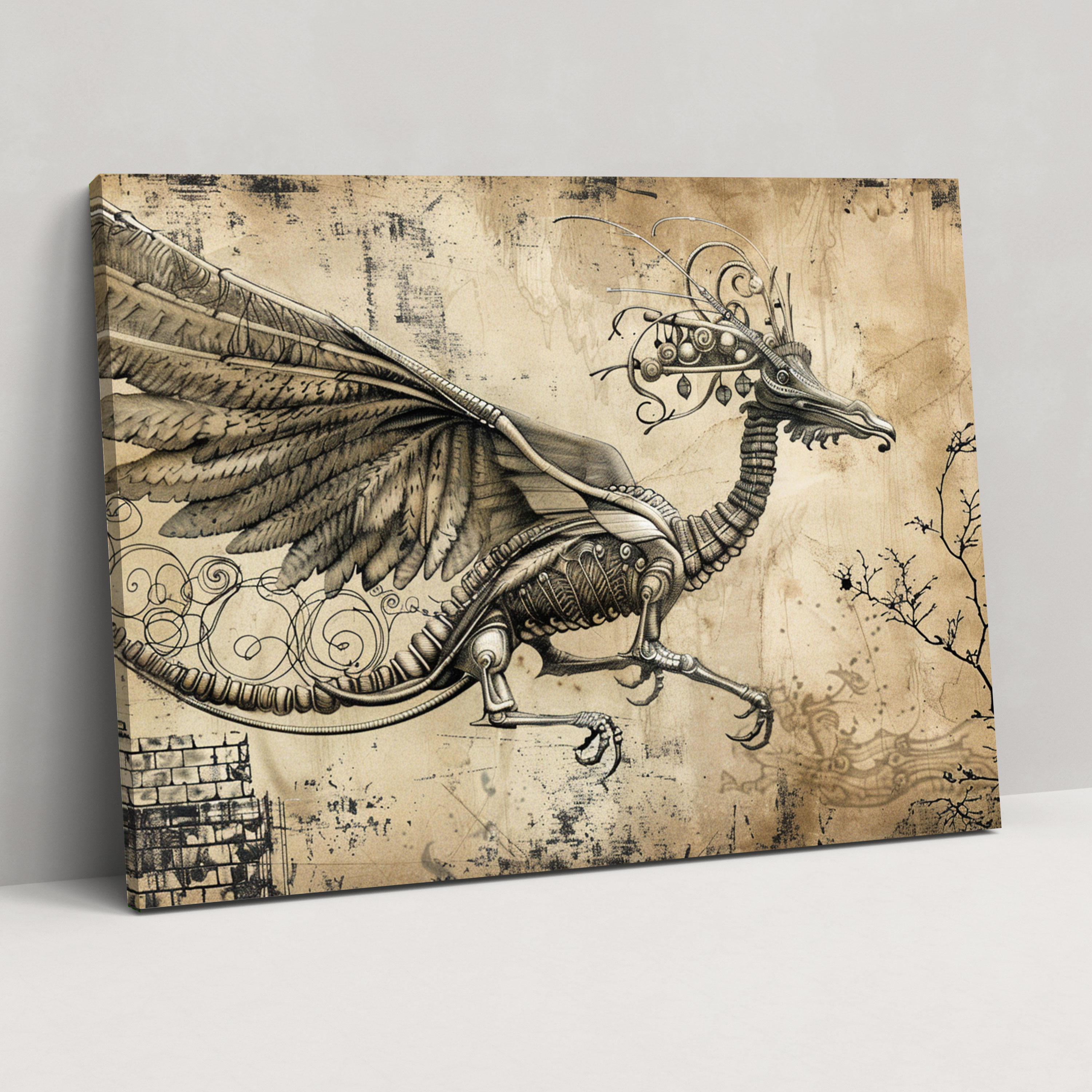 Leonardo Da Vinci Wall Art - Mythological Creatures Canvas Print - Leonardo Da Vinci, Canvas Wall Art, Canvas, Wall Art