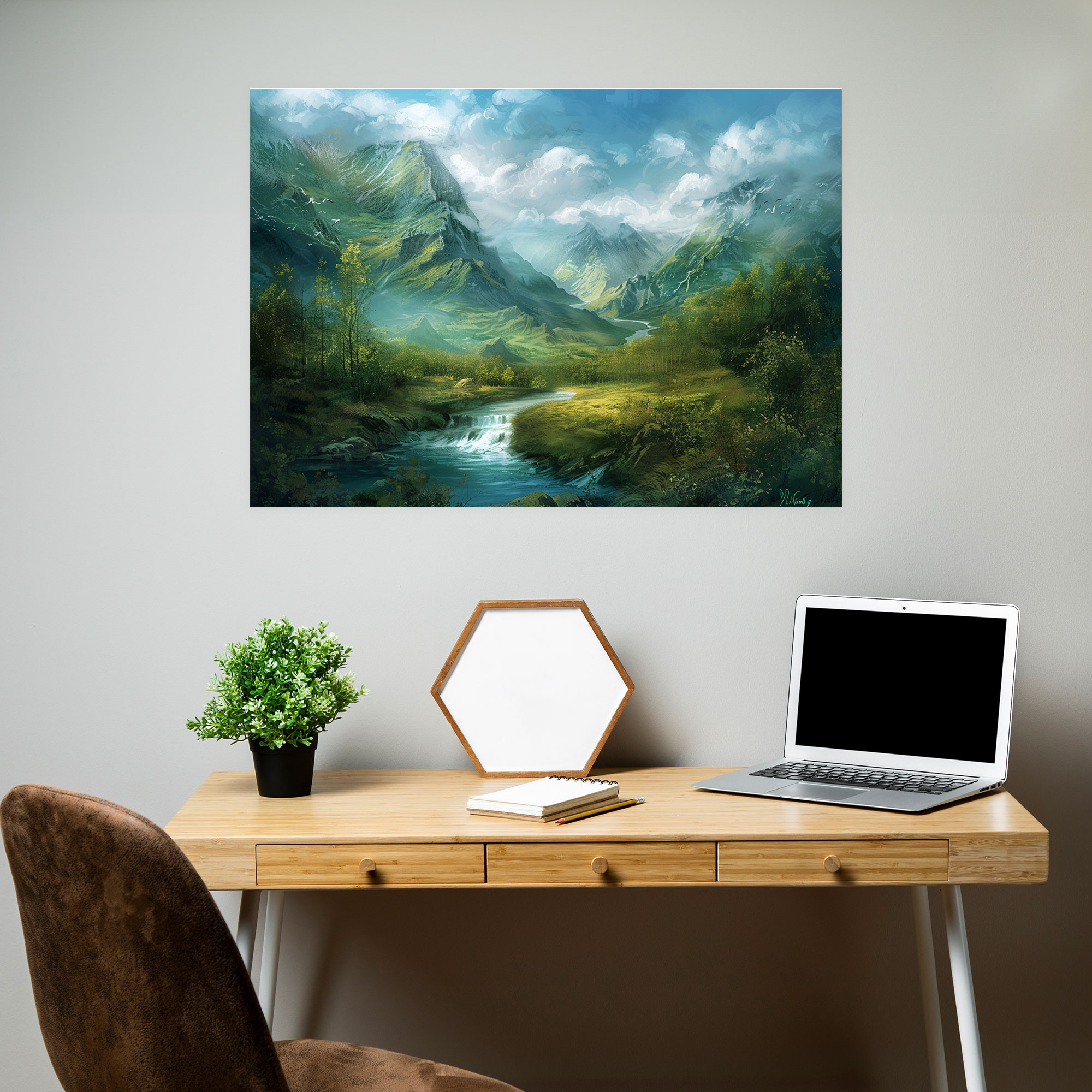 Peaceful Landscape Leonardo Da Vinci Canvas Print - Leonardo Da Vinci, Canvas Print, Wall Art, Wall Decoration