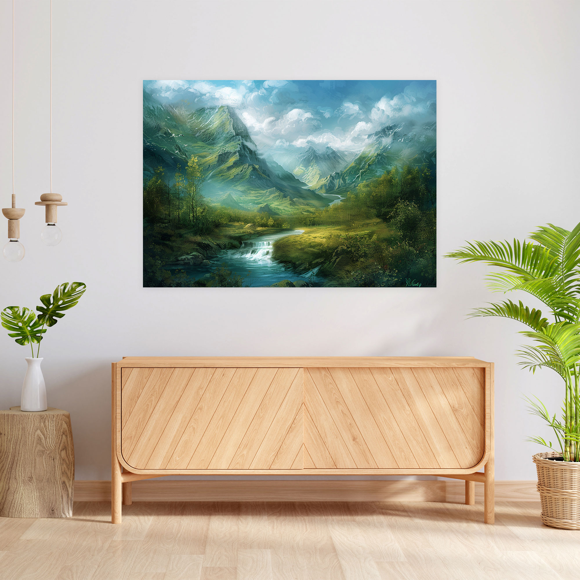 Peaceful Landscape Leonardo Da Vinci Canvas Print - Leonardo Da Vinci, Canvas Print, Wall Art, Wall Decoration