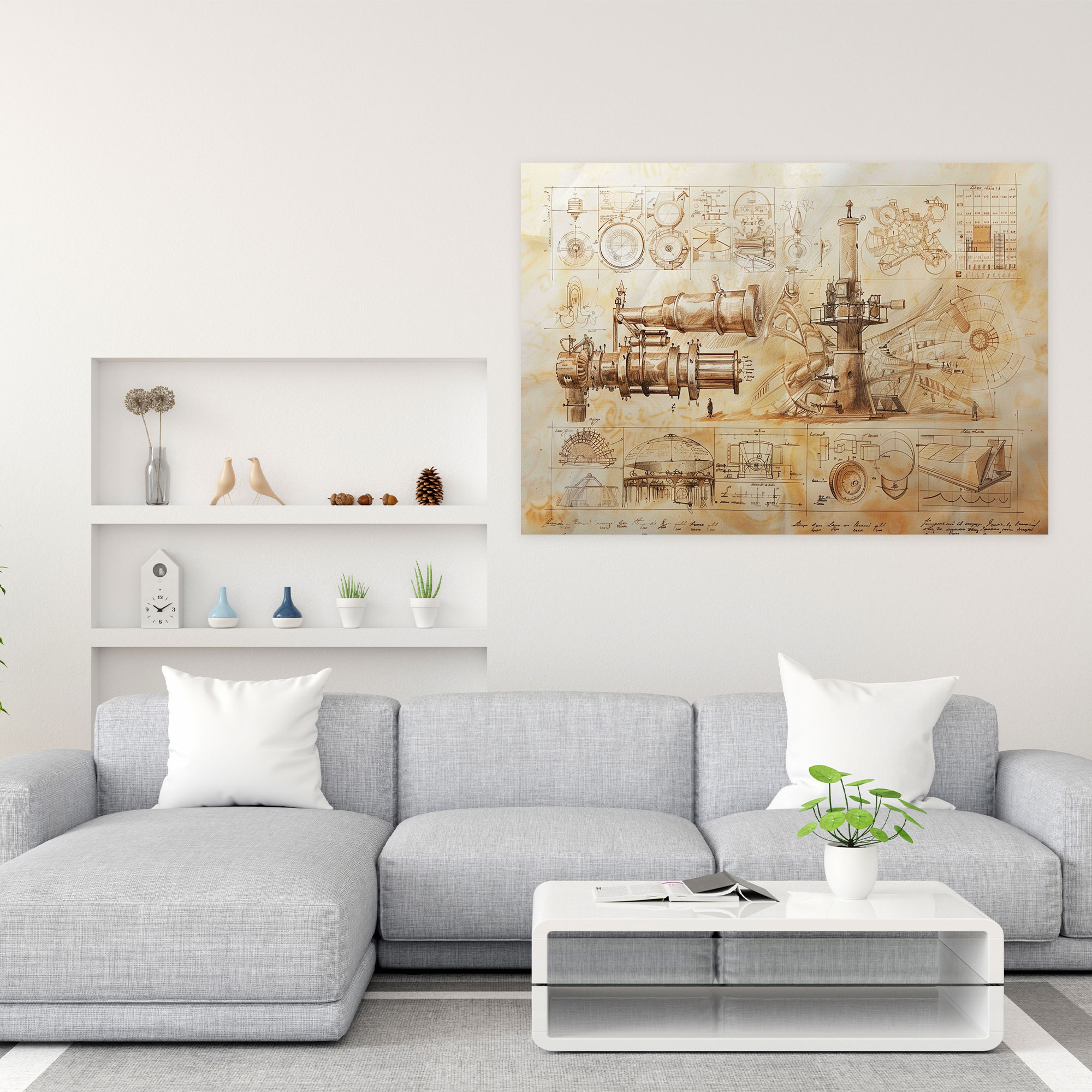 Intricate Machinery Leonardo Da Vinci Wall Art - Leonardo Da Vinci, Home Decoration, Canvas Wall Art, Leonardo Da Vinci