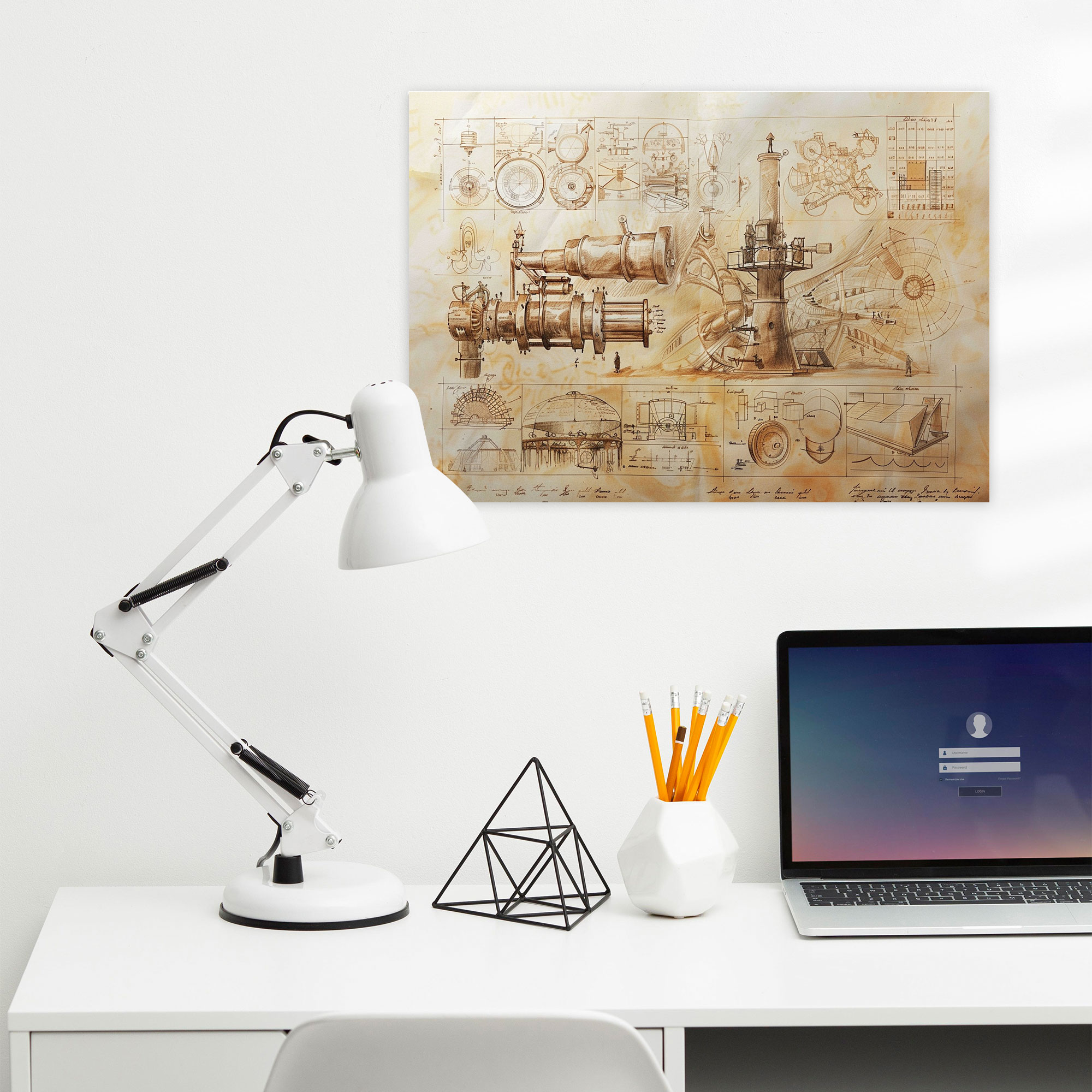 Intricate Machinery Leonardo Da Vinci Wall Art - Leonardo Da Vinci, Home Decoration, Canvas Wall Art, Leonardo Da Vinci