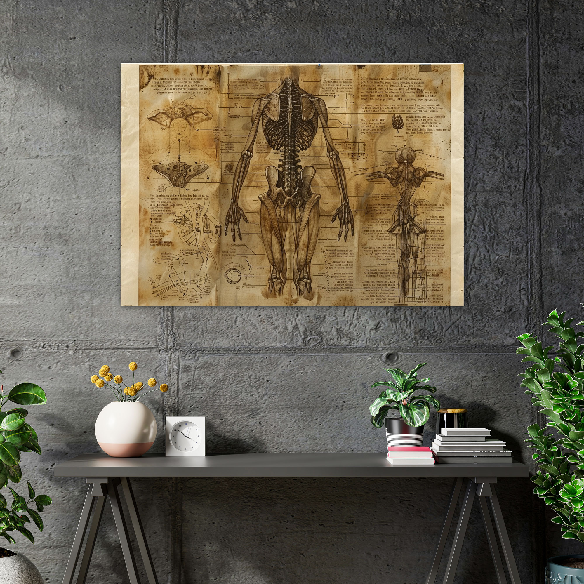 Sürreal Anatomi Leonardo Da Vinci Duvar Dekorasyonu - Ev Dekorasyonu Kanvas Tablo Duvar Dekorasyonu