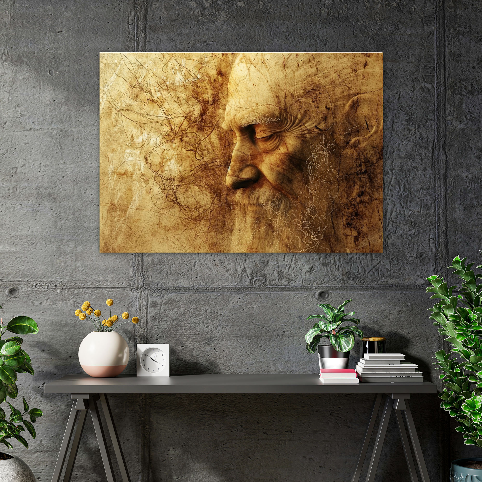 Daunting Portraits Leonardo Da Vinci Wall Art - Leonardo Da Vinci, Canvas Wall Art, Canvas, Home Decoration