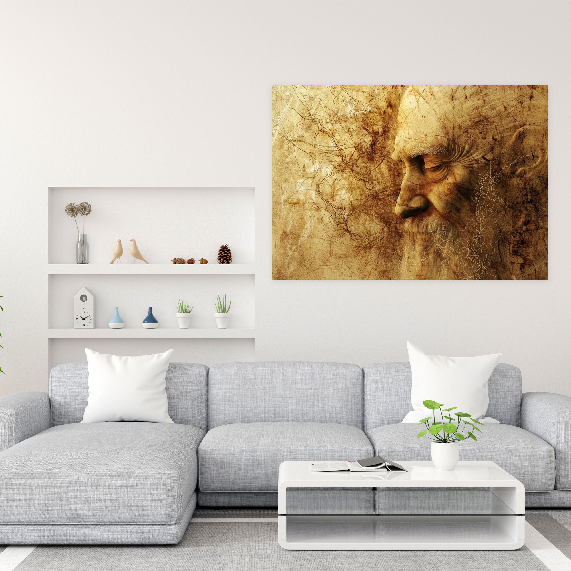 Daunting Portraits Leonardo Da Vinci Wall Art - Leonardo Da Vinci, Canvas Wall Art, Canvas, Home Decoration