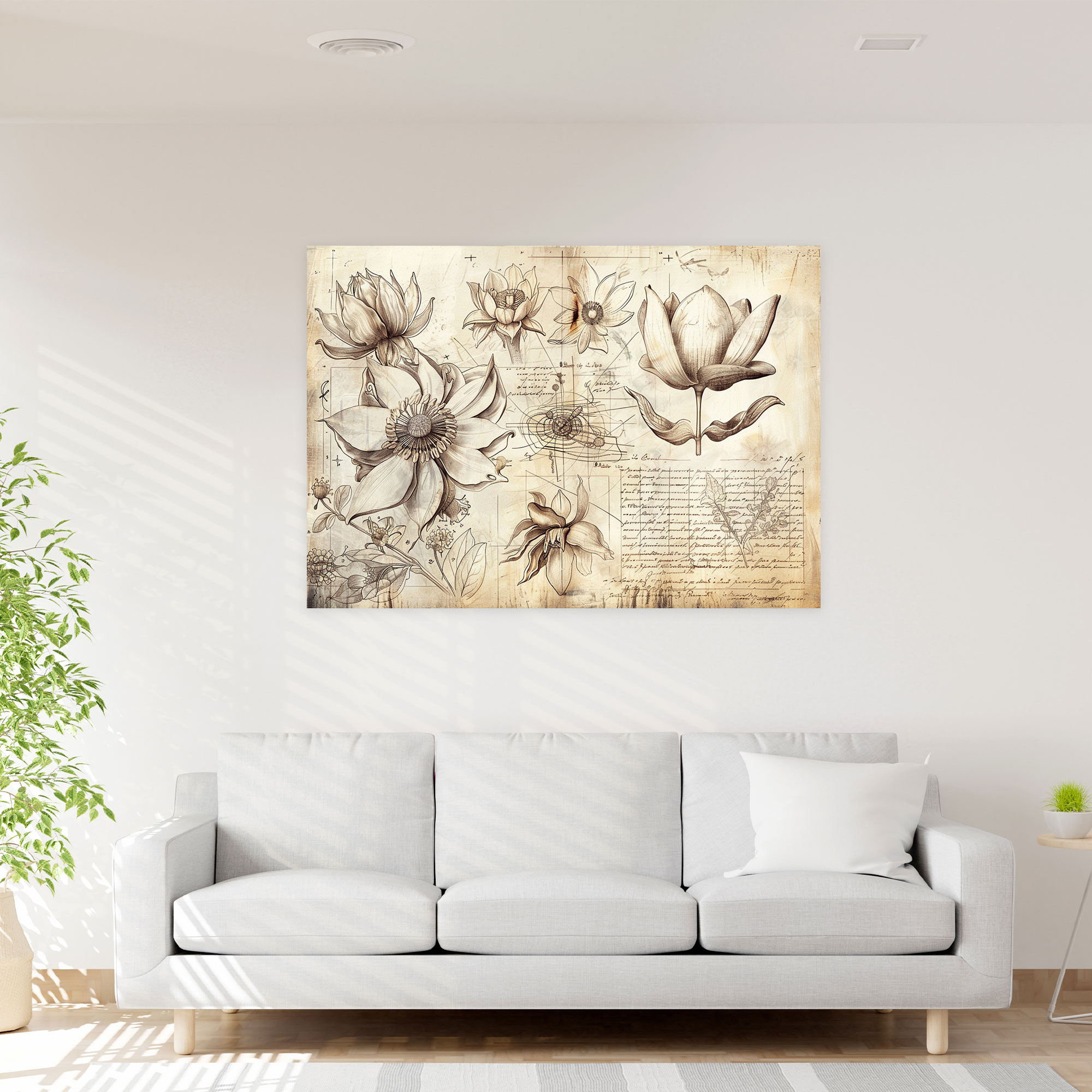 Delicate Botanical Sketches Leonardo Da Vinci Wall Decoration - Leonardo Da Vinci, Canvas, Home Decoration, Leonardo Da Vinci