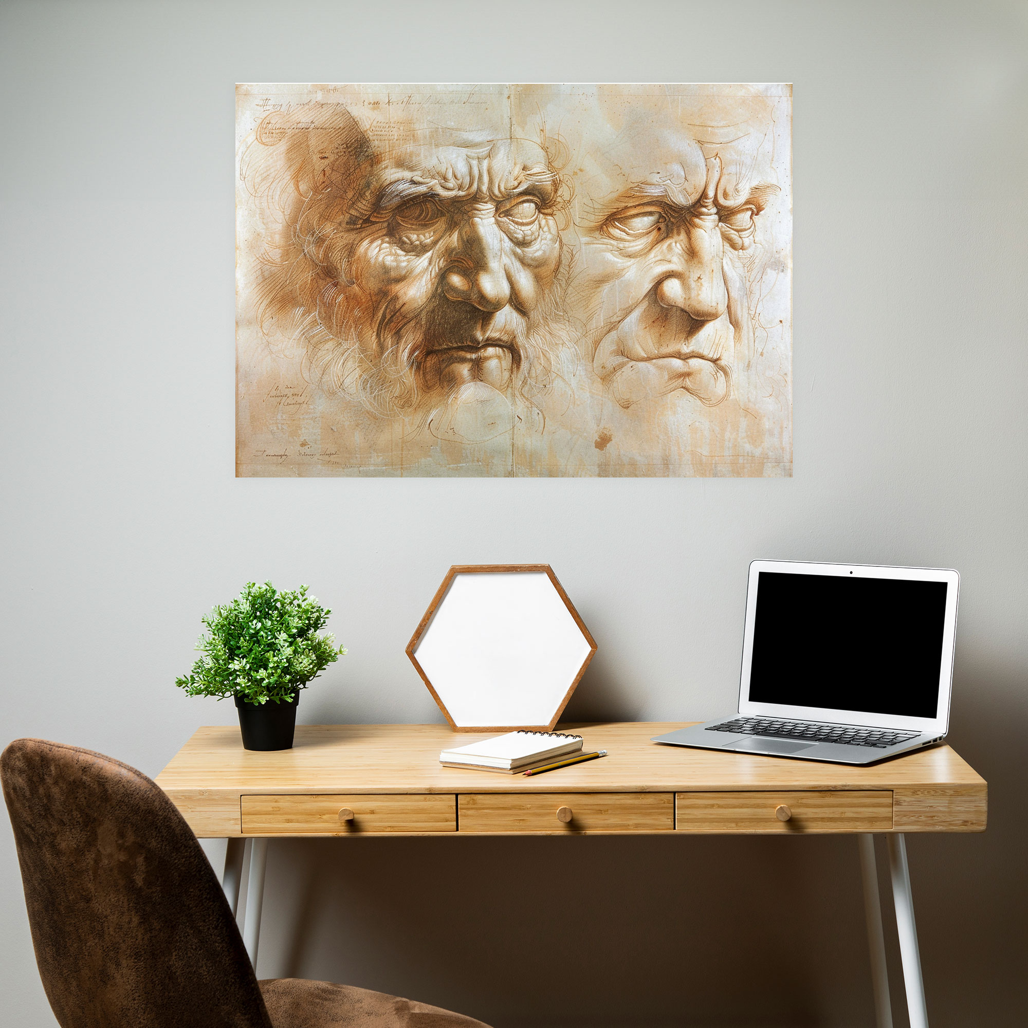 Expressive Human Emotions Leonardo Da Vinci Canvas Print - Leonardo Da Vinci, Wall Decoration, Canvas Print, Canvas