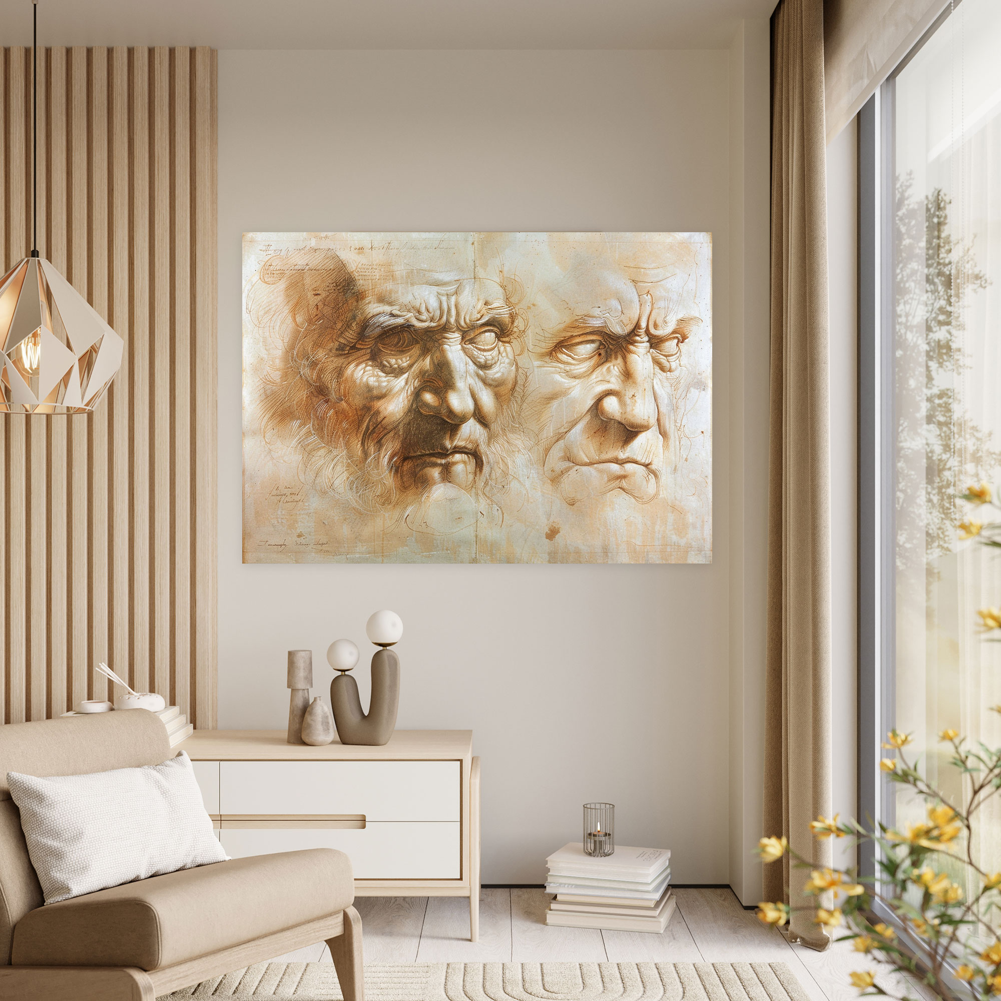 Expressive Human Emotions Leonardo Da Vinci Canvas Print - Leonardo Da Vinci, Wall Decoration, Canvas Print, Canvas