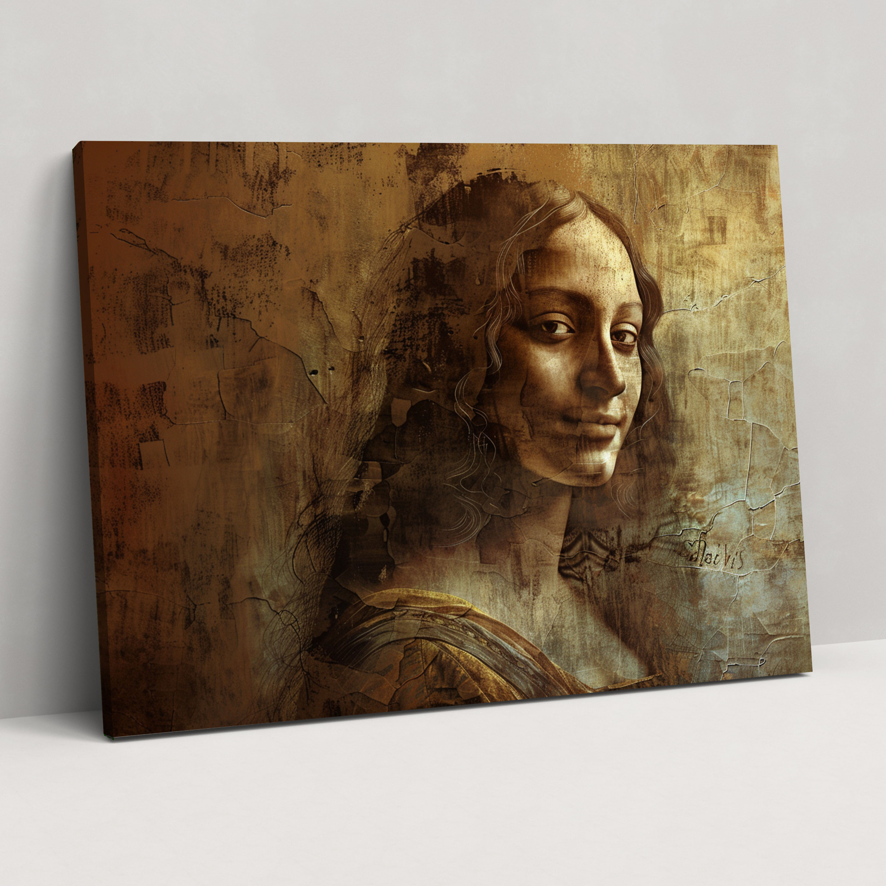 Gizemli Gülümseme Duvar Sanatı - Leonardo Da Vinci Kanvas Ev Dekorasyonu