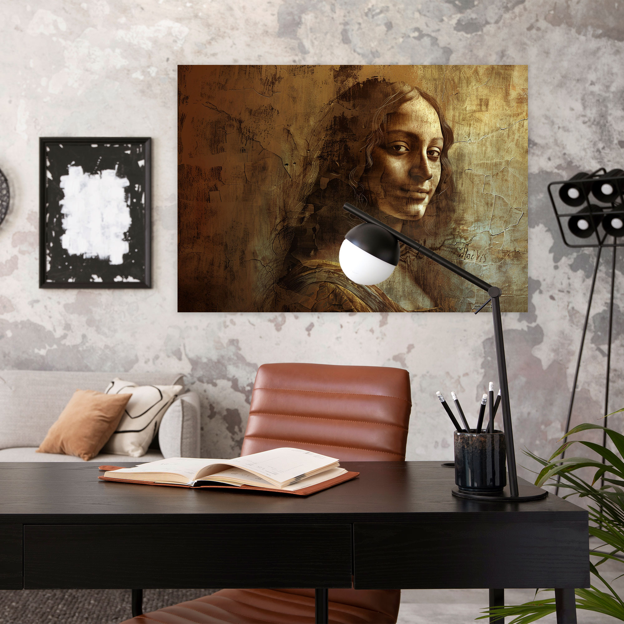 Gizemli Gülümseme Duvar Sanatı - Leonardo Da Vinci Kanvas Ev Dekorasyonu