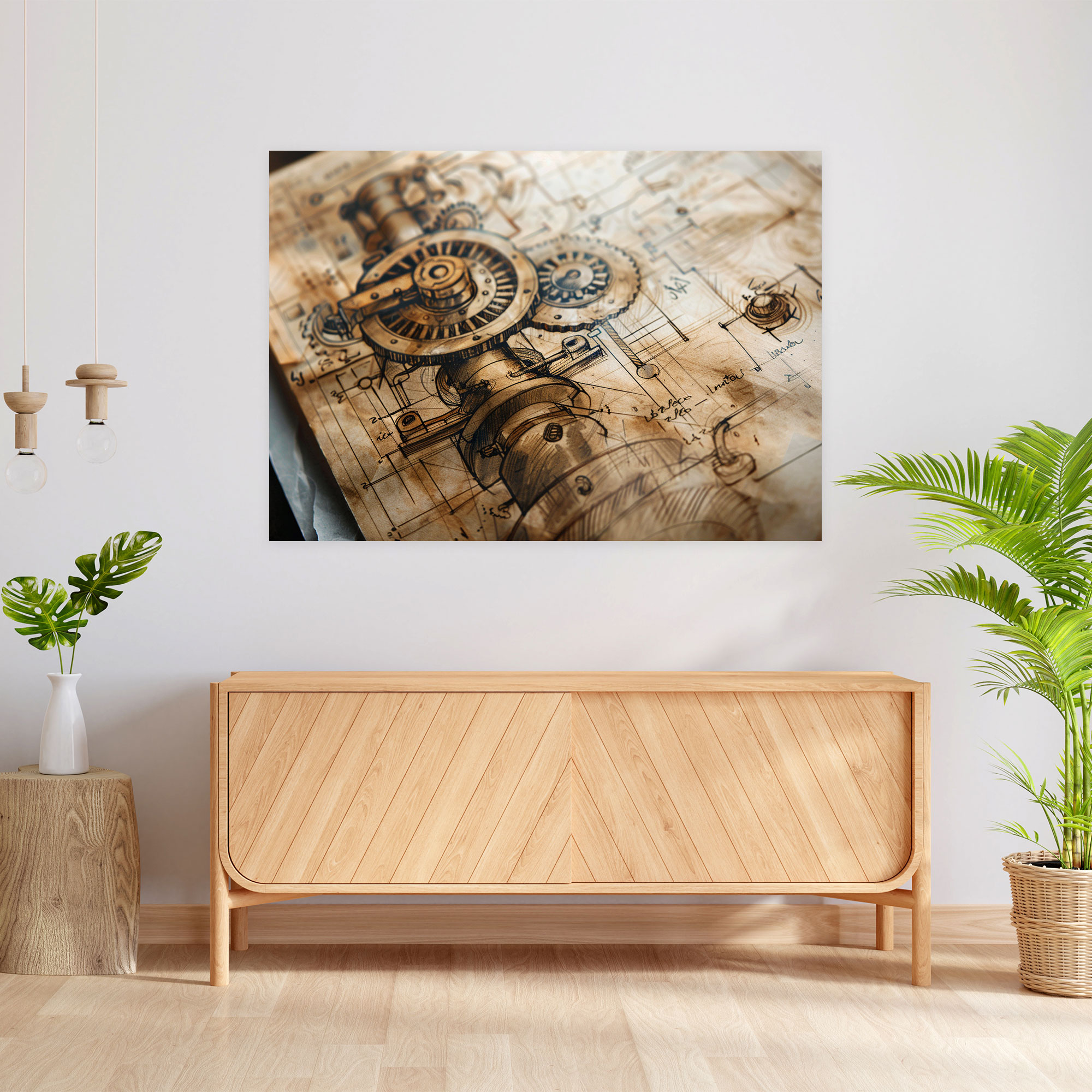 Mechanical Gears Leonardo Da Vinci Canvas Print - Leonardo Da Vinci, Wall Art, Canvas Print, Canvas