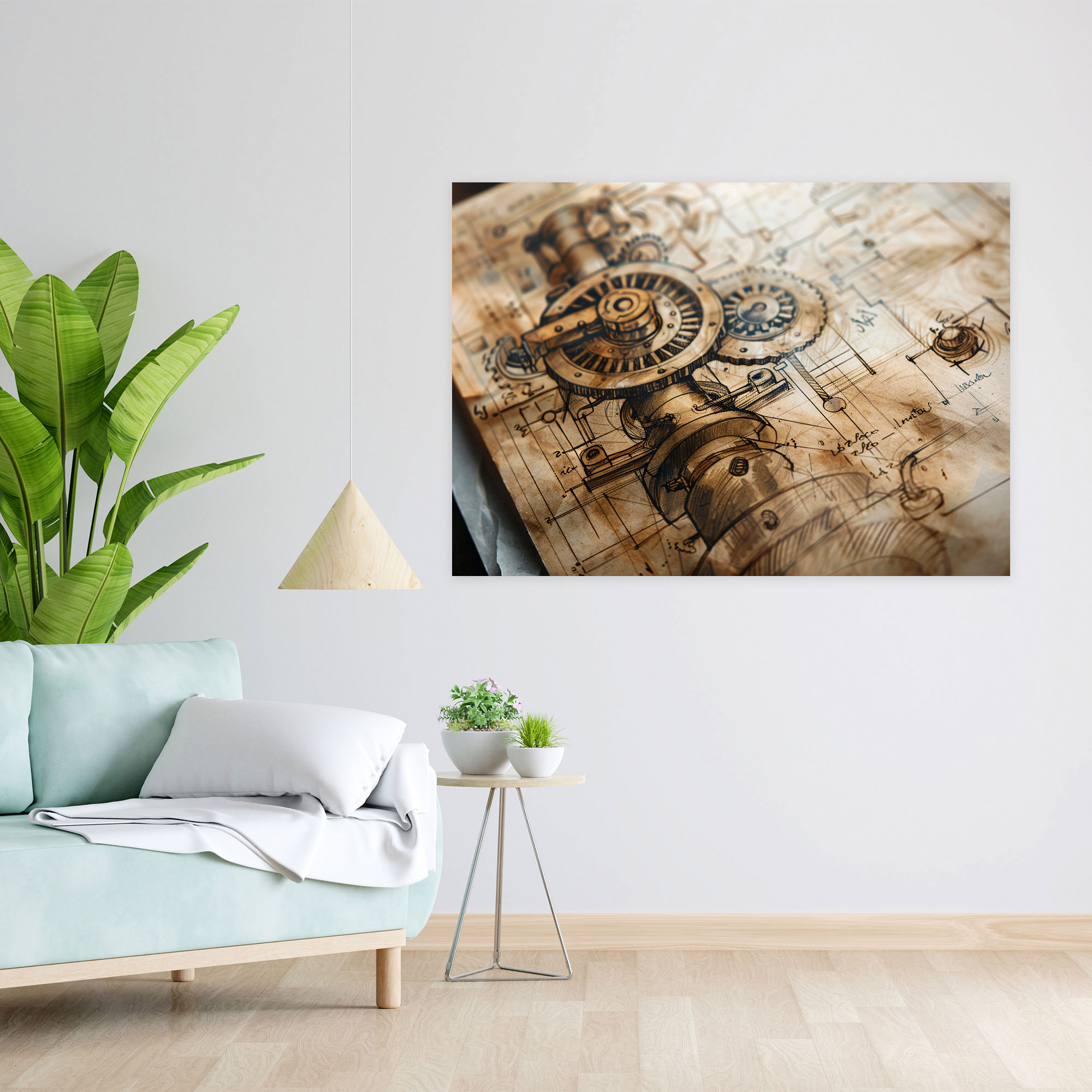 Mechanical Gears Leonardo Da Vinci Canvas Print - Leonardo Da Vinci, Wall Art, Canvas Print, Canvas