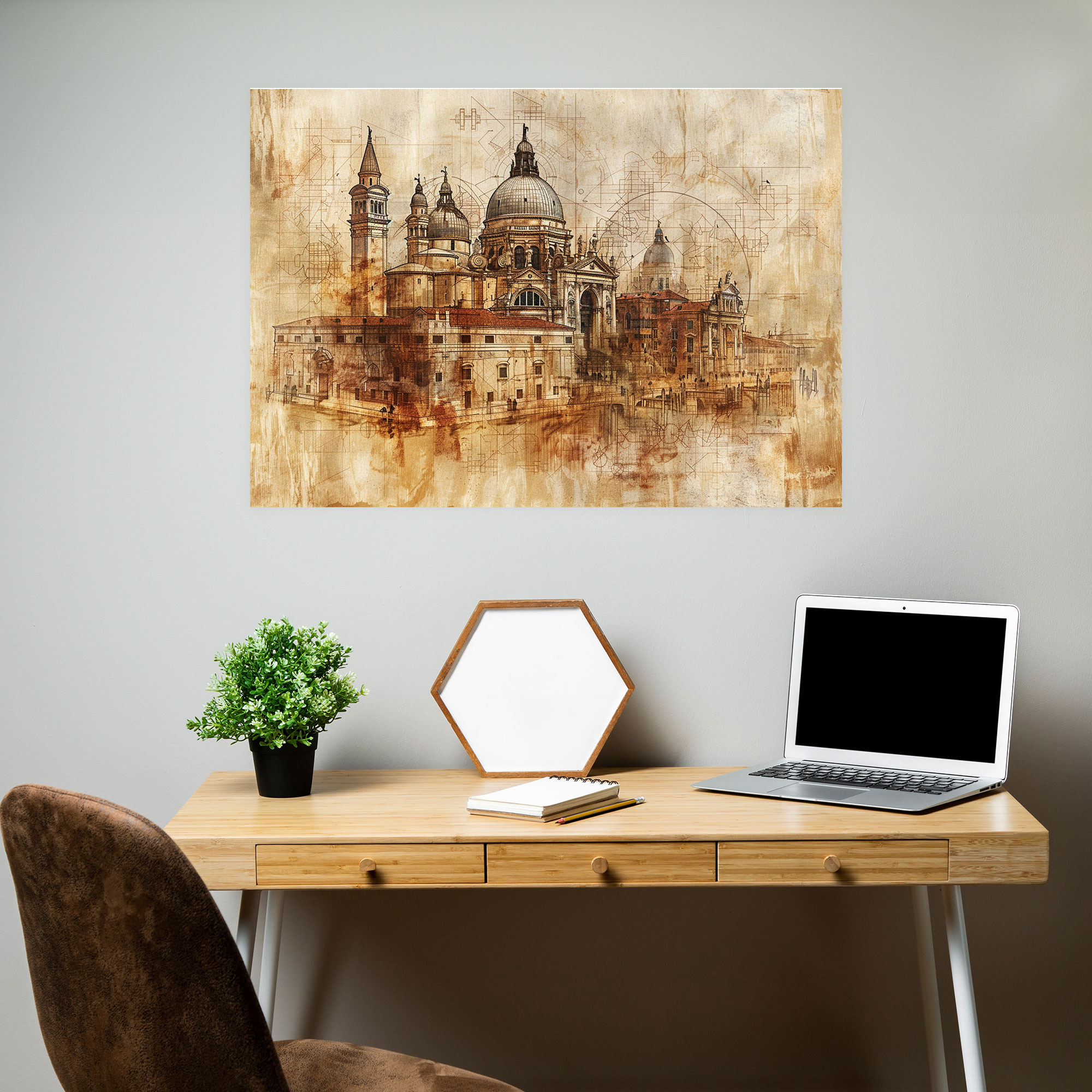 Mimari Harikalar Kanvas Tablo - Leonardo Da Vinci Kanvas Duvar Dekorasyonu
