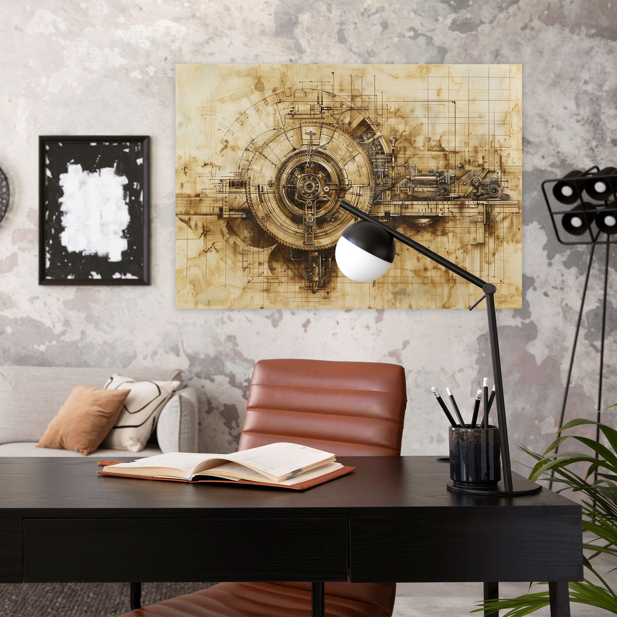 Mechanical Drawing Wall Decoration - Leonardo Da Vinci, Canvas Wall Art, Home Decoration, Wall Art