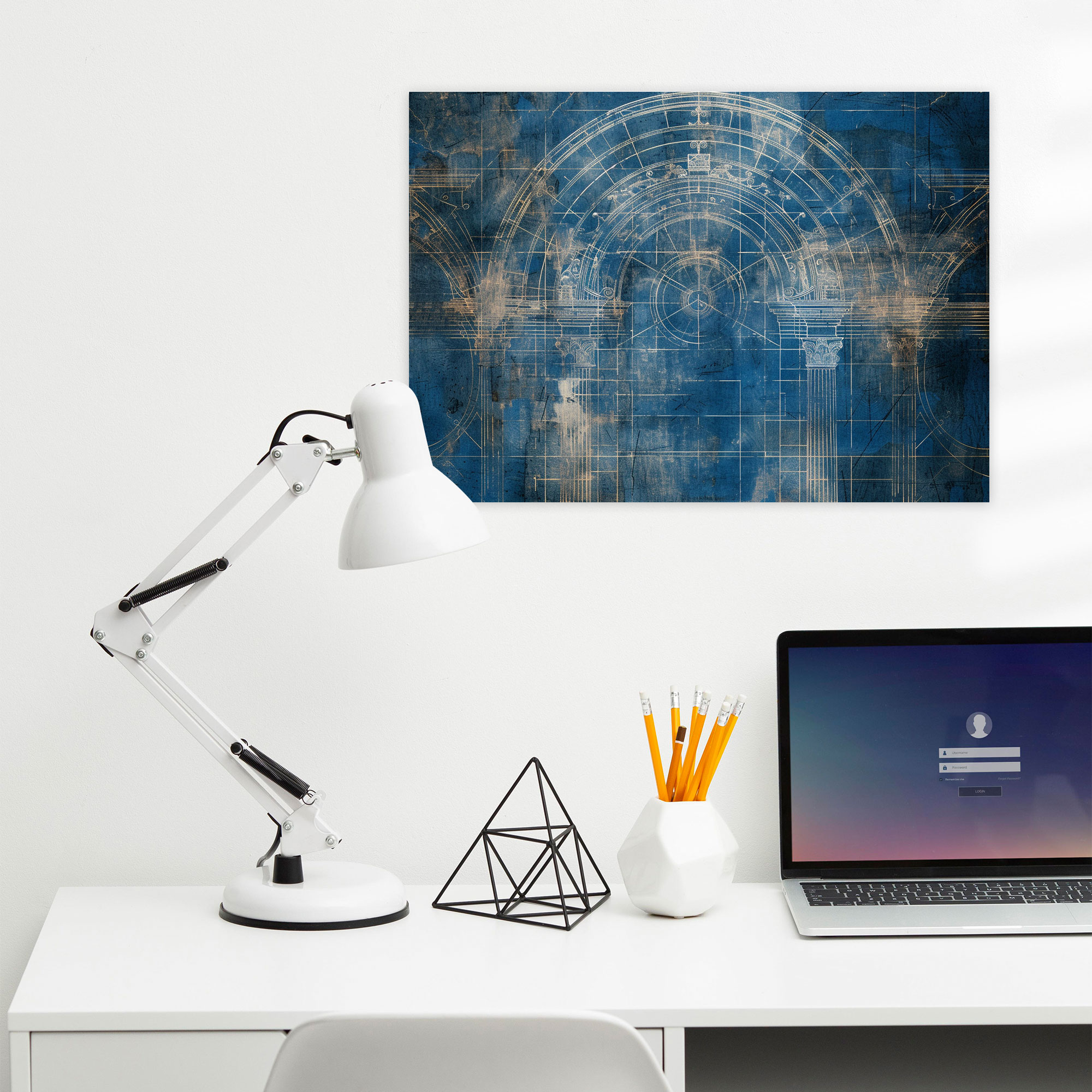 Architectural Blueprint Canvas Print - Leonardo Da Vinci, Wall Art, Canvas, Canvas Print
