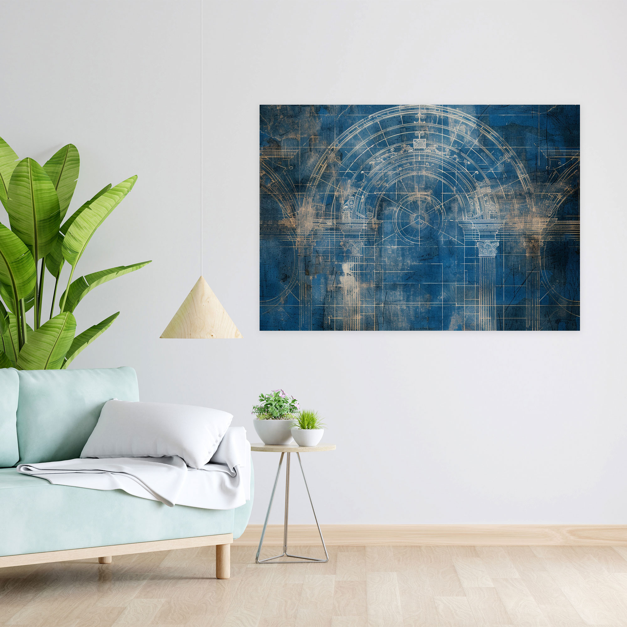 Architectural Blueprint Canvas Print - Leonardo Da Vinci, Wall Art, Canvas, Canvas Print