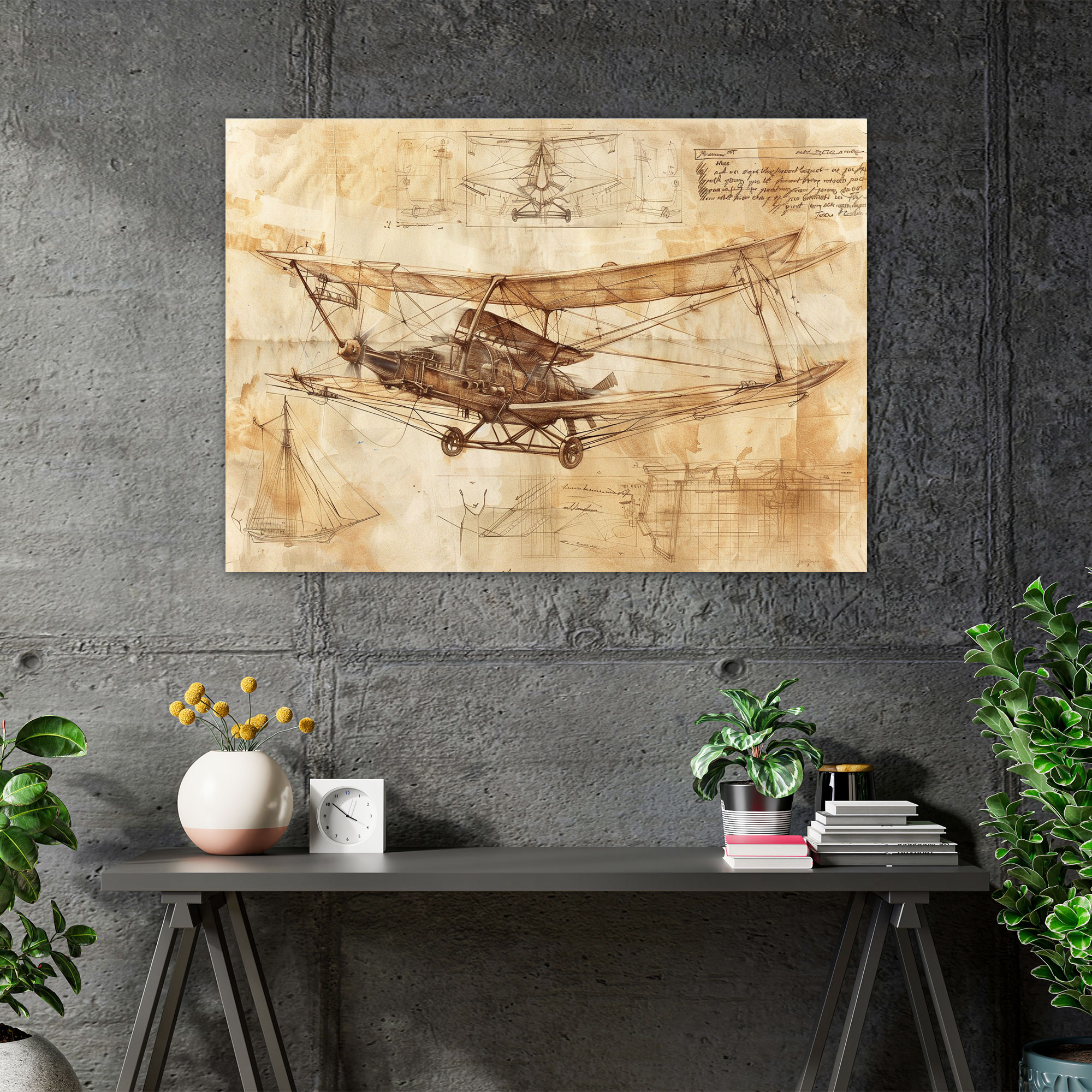 Leonardo Da Vinci Flying Machine Wall Art - Leonardo Da Vinci, Home Decoration, Canvas Wall Art, Wall Decoration