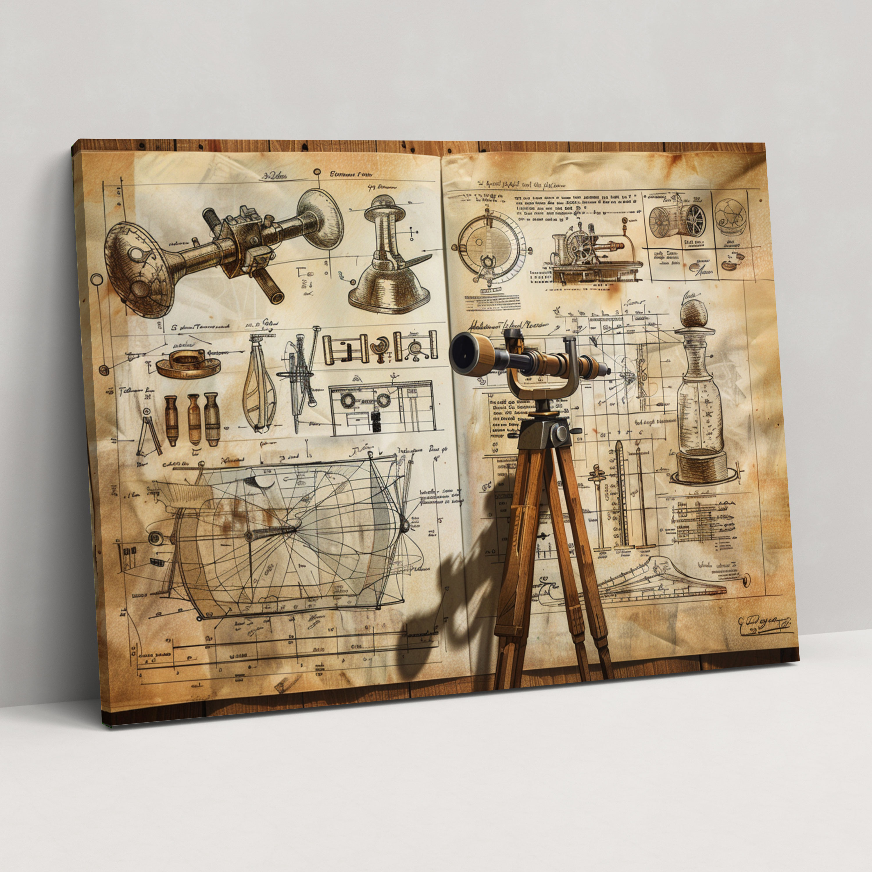 Leonardo Da Vinci Scientific Inventions Wall Decoration - Leonardo Da Vinci, Canvas Wall Art, Wall Decoration, Home Decoration