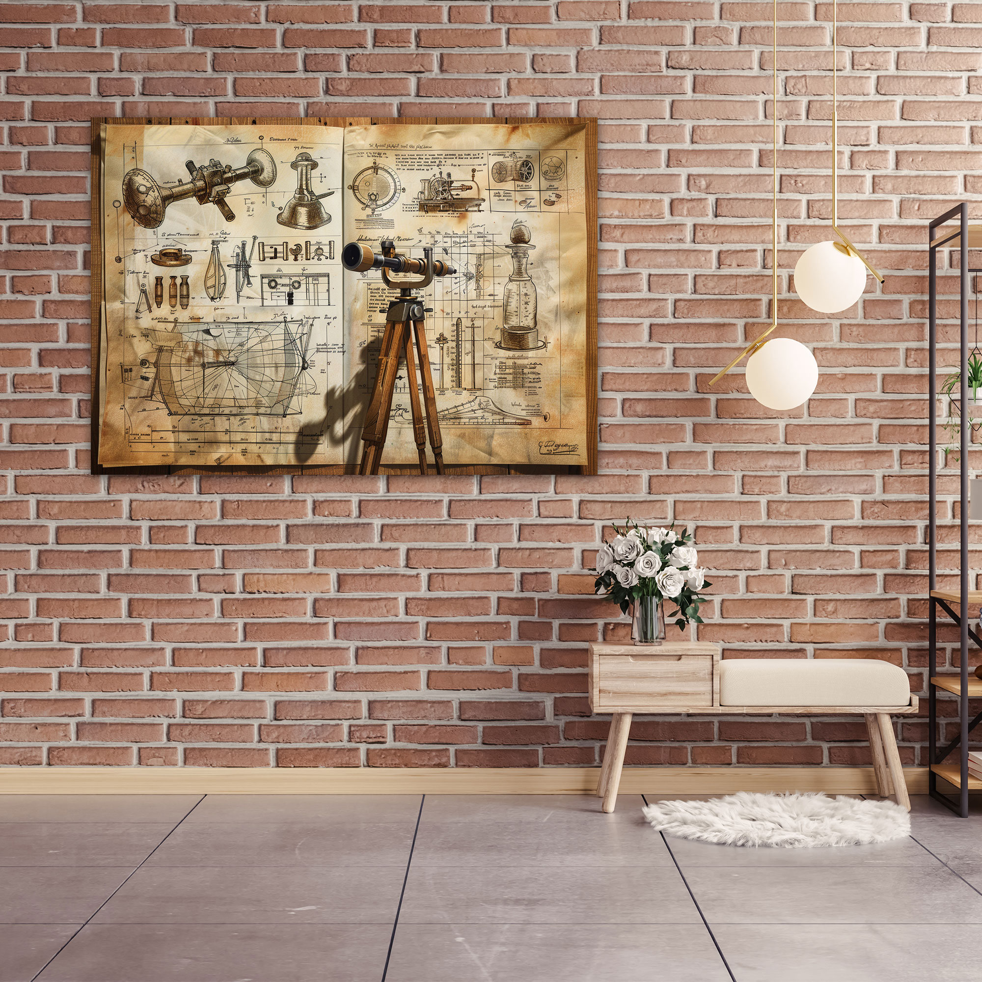 Leonardo Da Vinci Scientific Inventions Wall Decoration - Leonardo Da Vinci, Canvas Wall Art, Wall Decoration, Home Decoration