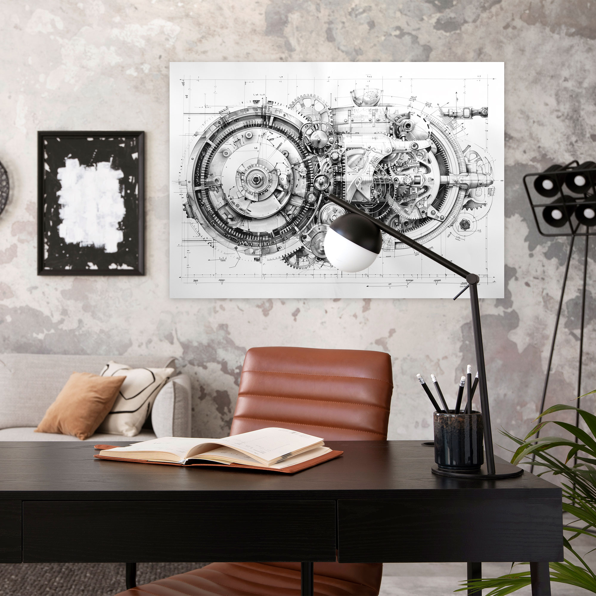 Leonardo Da Vinci Mechanical Gears Canvas Print - Leonardo Da Vinci, Home Decoration, Canvas, Wall Art