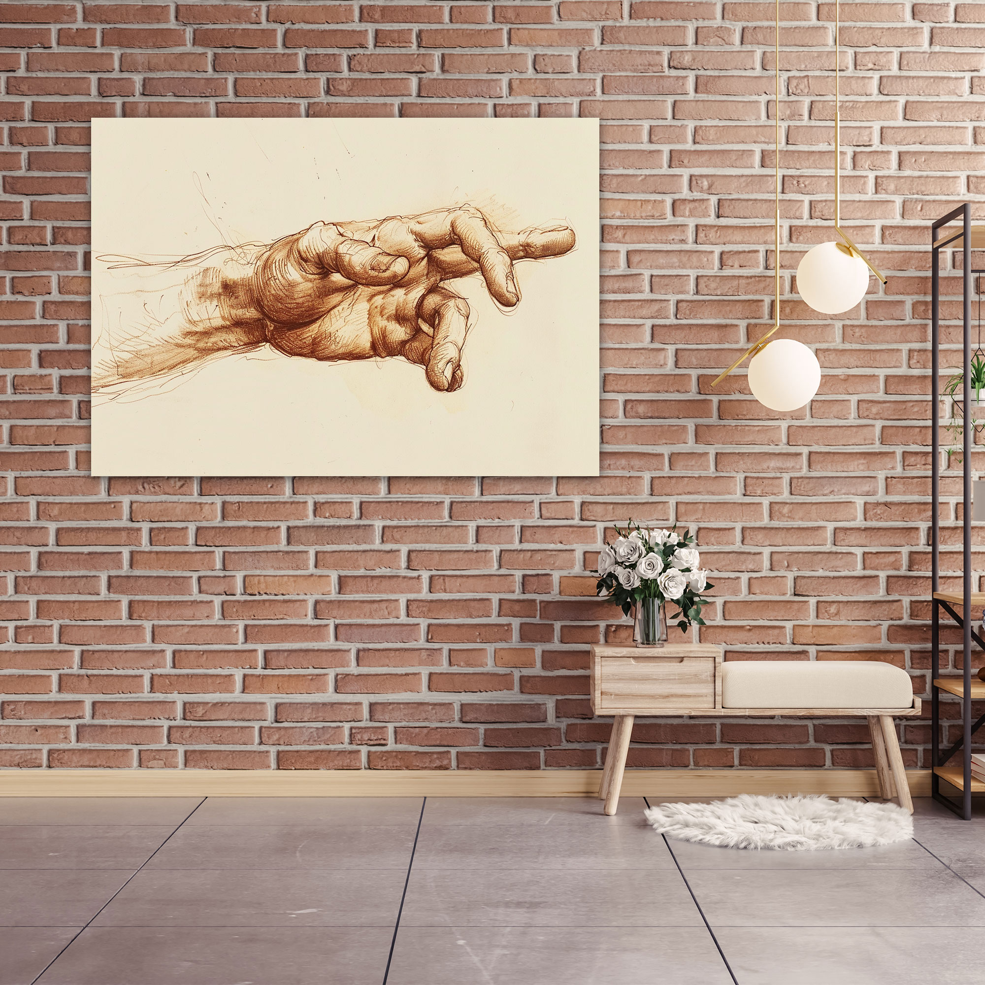 Leonardo Da Vinci Human Hand Wall Decoration - Leonardo Da Vinci, Wall Decoration, Canvas Wall Art, Canvas