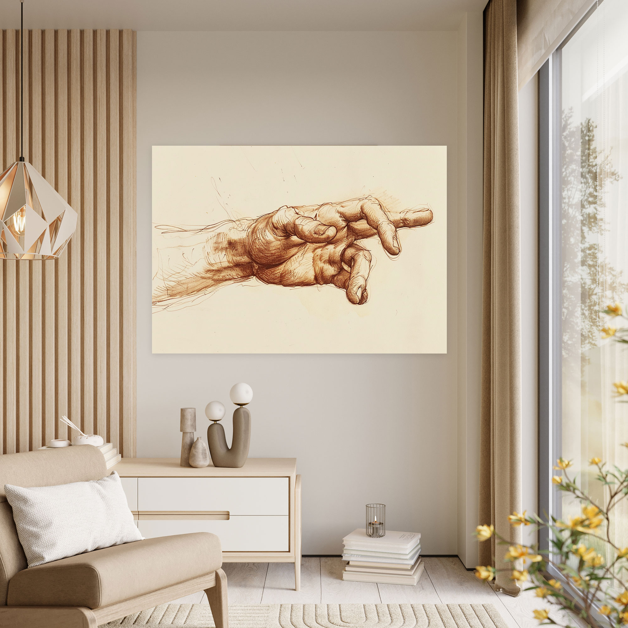 Leonardo Da Vinci Human Hand Wall Decoration - Leonardo Da Vinci, Wall Decoration, Canvas Wall Art, Canvas