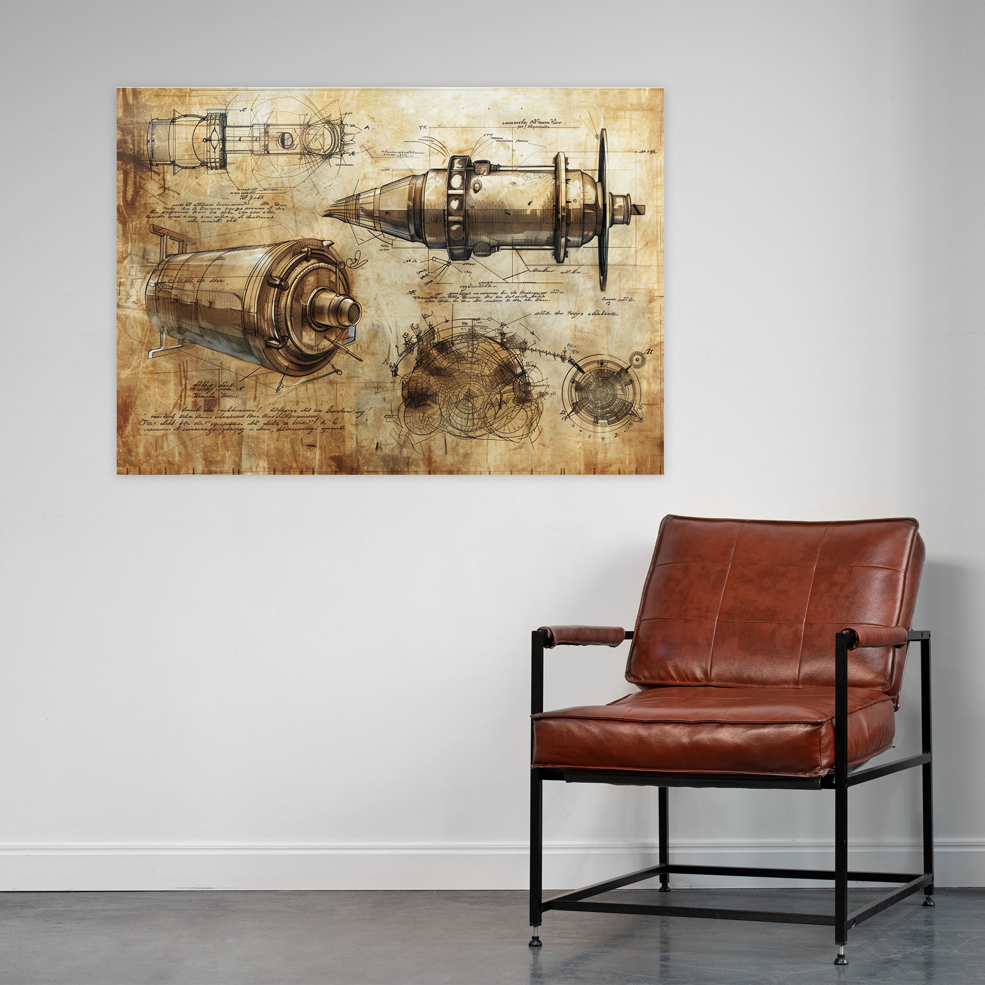 Leonardo Da Vinci Kanvas Tablo - Mühendislik Çizimleri Duvar Sanatı - Leonardo Da Vinci Duvar Sanatı Kanvas Duvar Sanatı Kanvas