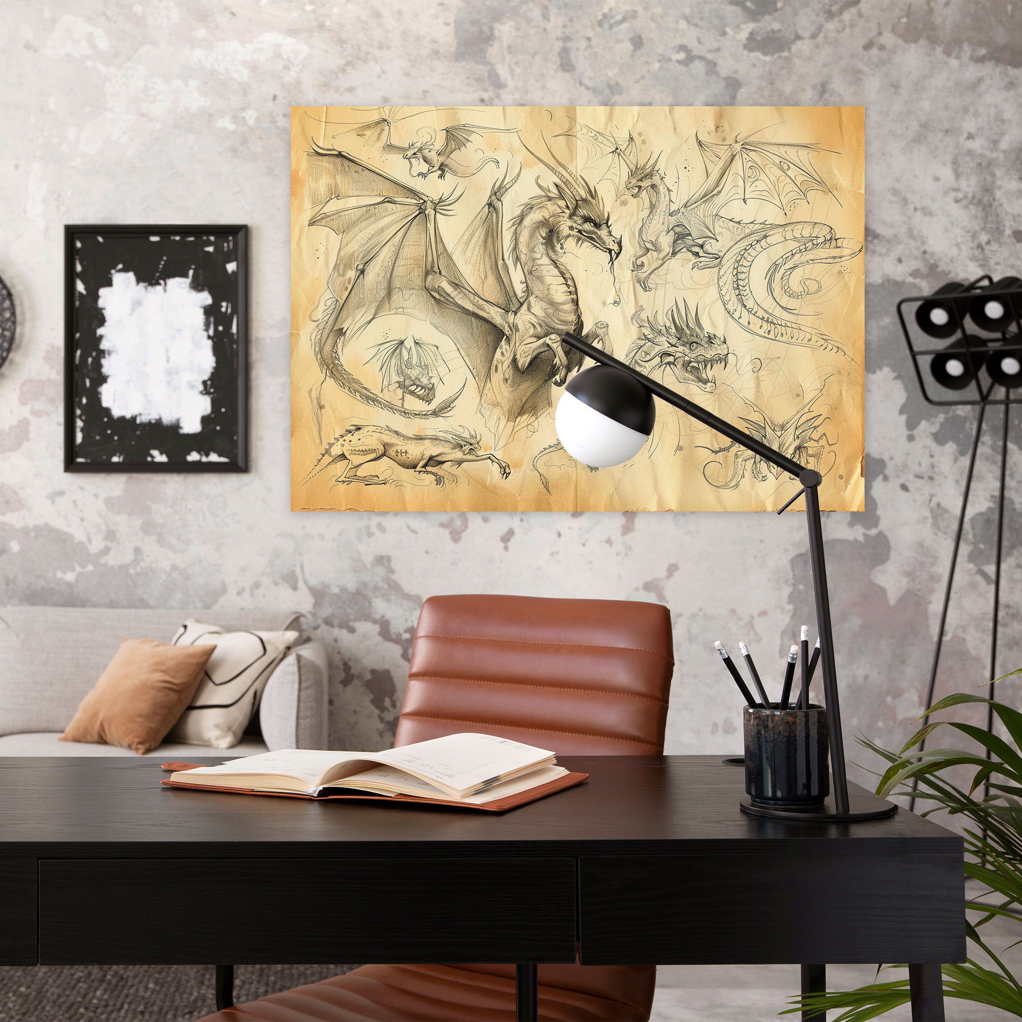 Leonardo Da Vinci Wall Decoration - Mythical Creatures Canvas Print - Leonardo Da Vinci, Canvas, Canvas Print, Canvas Wall Art