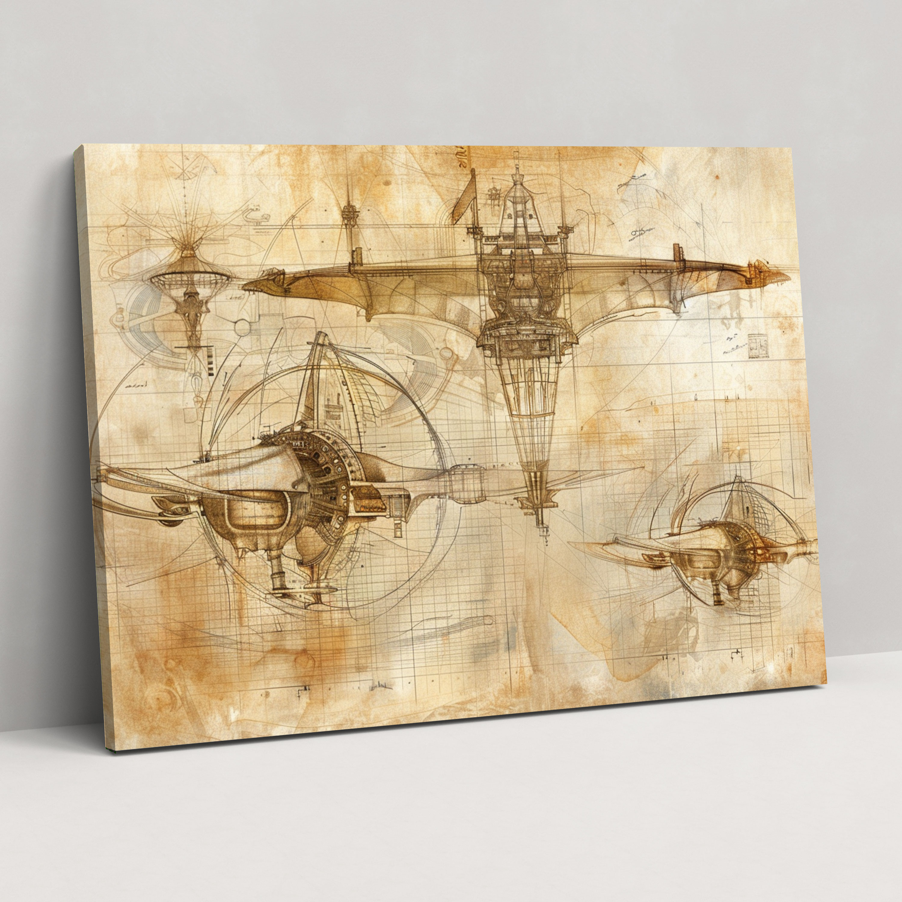 Leonardo Da Vinci Flying Machine Canvas Print - Leonardo Da Vinci, Leonardo Da Vinci, Canvas, Canvas Wall Art