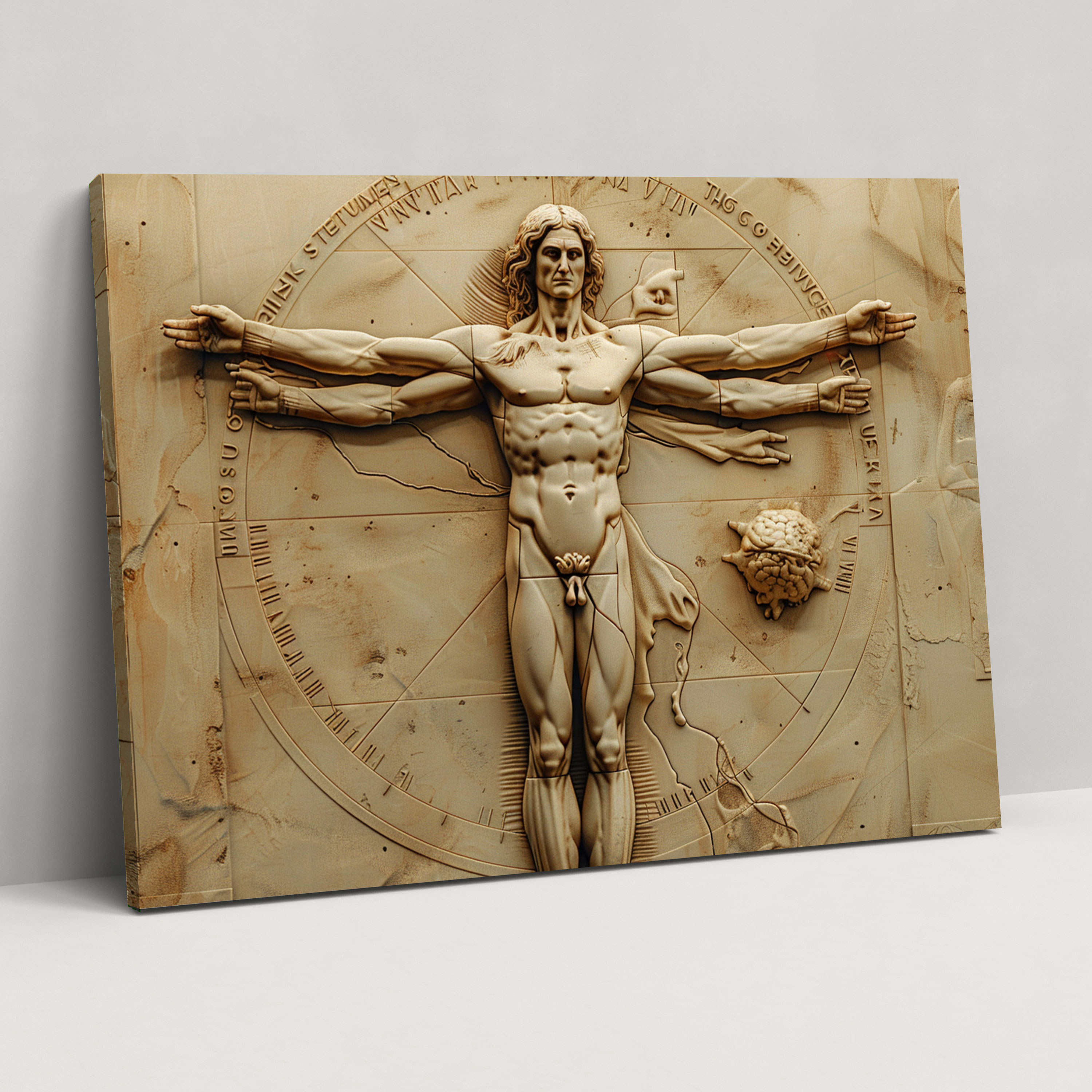 Leonardo Da Vinci Vitruvian Man Wall Decoration - Leonardo Da Vinci, Canvas, Home Decoration, Wall Decoration