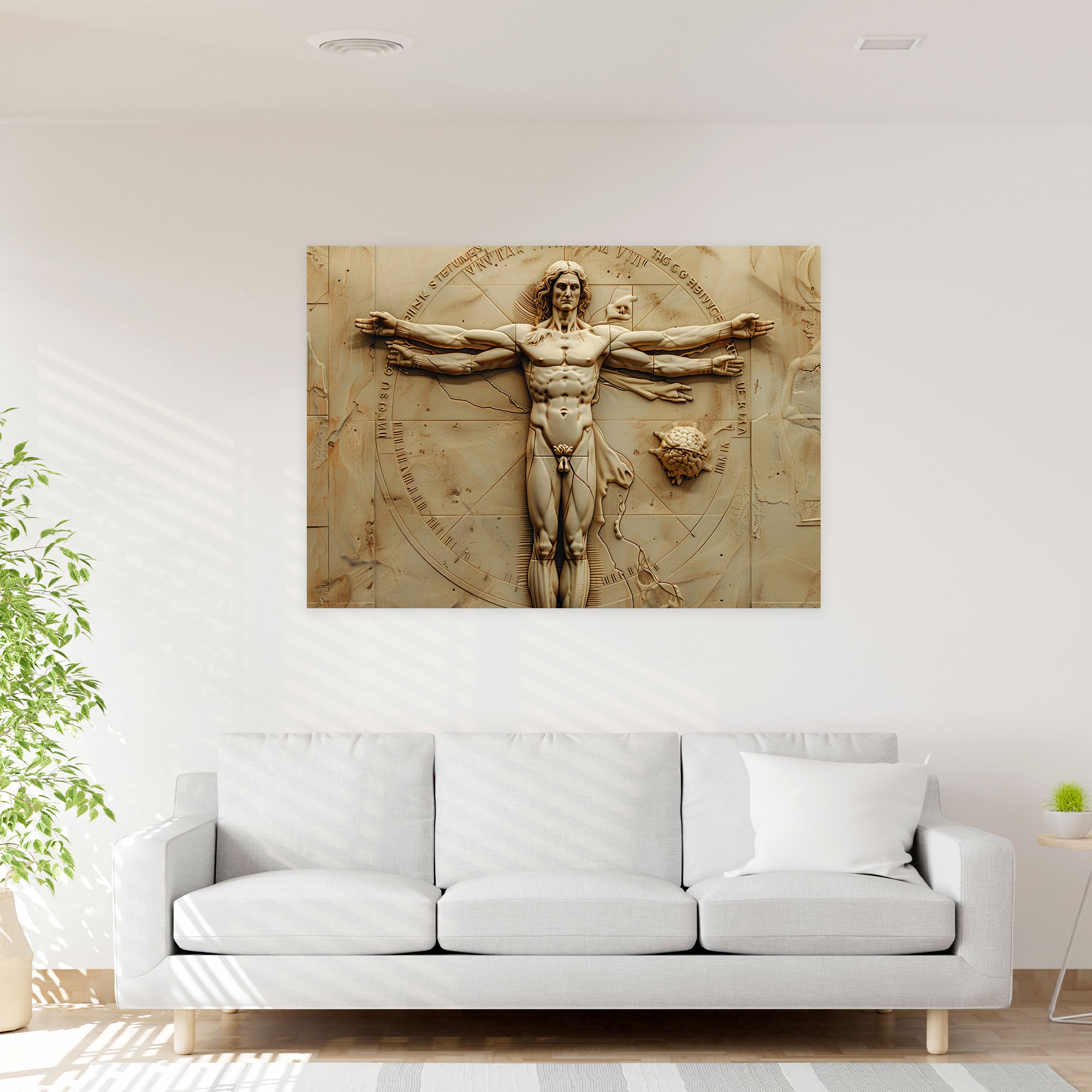 Leonardo Da Vinci Vitruvian Man Wall Decoration - Leonardo Da Vinci, Canvas, Home Decoration, Wall Decoration