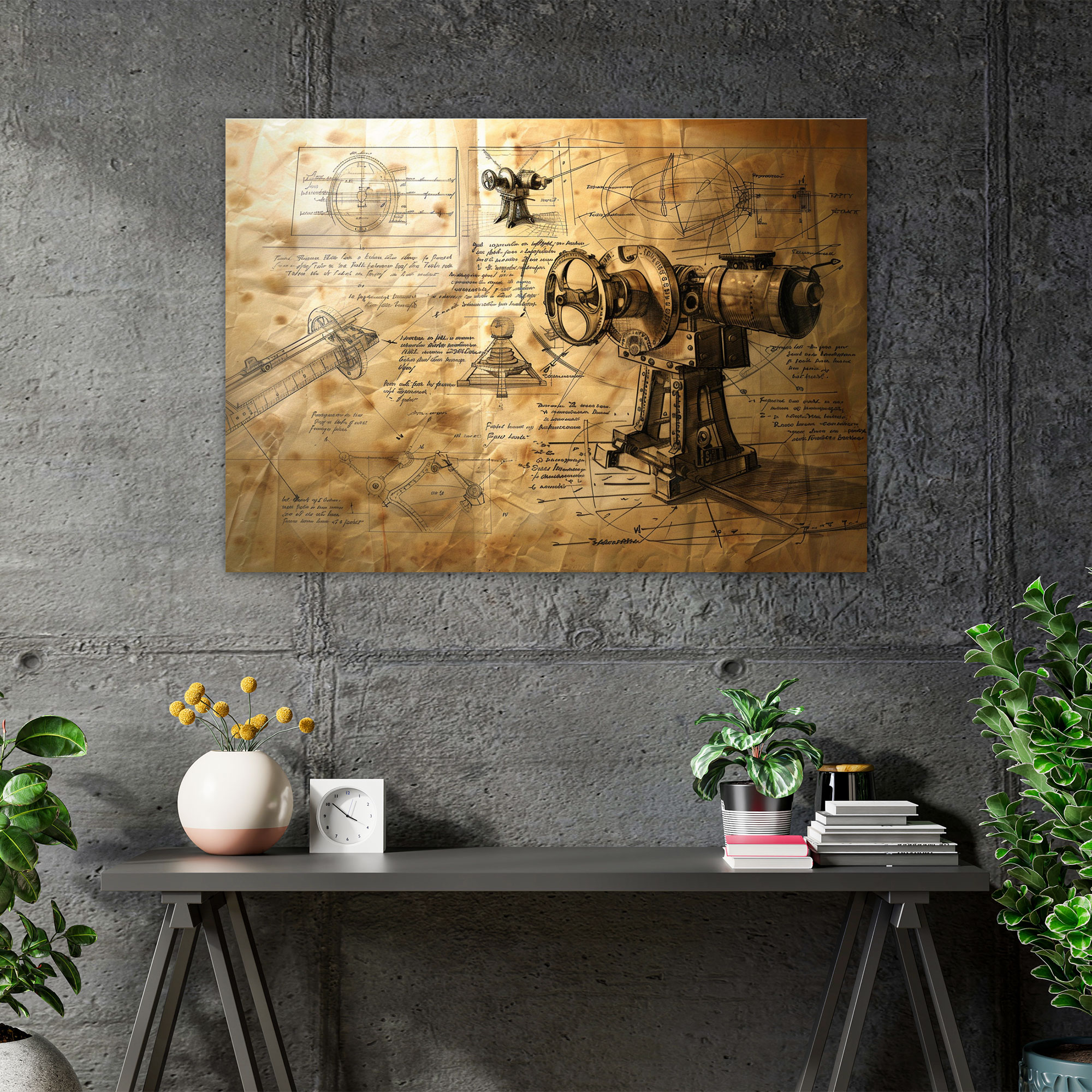 Leonardo Da Vinci Sketches Of Inventions Canvas Print - Leonardo Da Vinci, Canvas Print, Leonardo Da Vinci, Canvas Wall Art