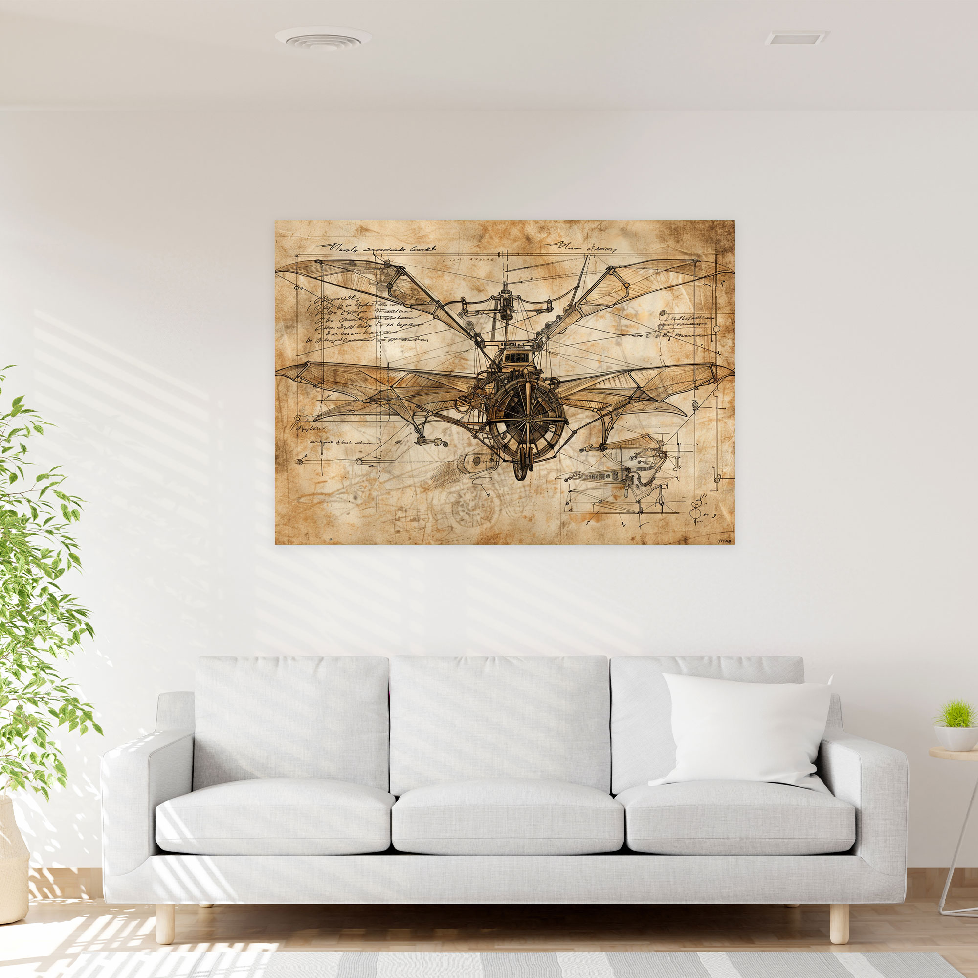Leonardo's Flying Machine Canvas Print - Leonardo Da Vinci, Canvas, Canvas Wall Art, Leonardo Da Vinci