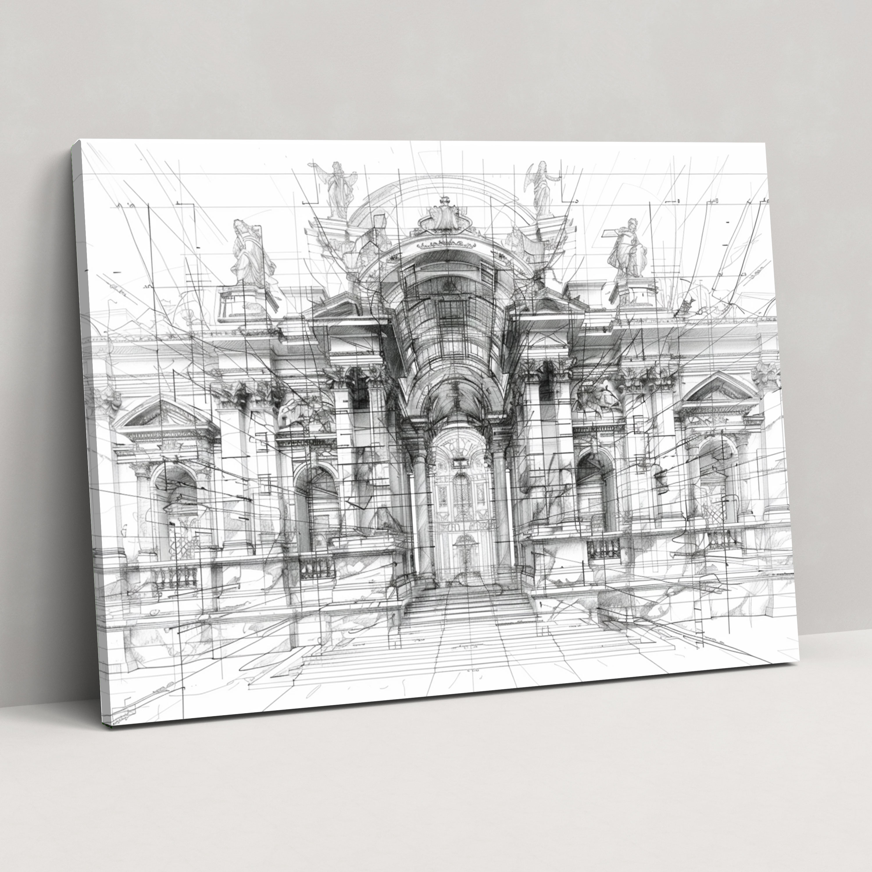Architectural Blueprint By Leonardo Da Vinci Canvas Print - Leonardo Da Vinci, Canvas Print, Canvas, Leonardo Da Vinci