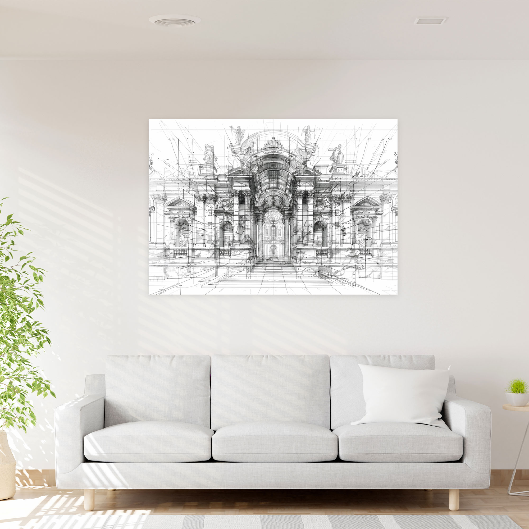 Architectural Blueprint By Leonardo Da Vinci Canvas Print - Leonardo Da Vinci, Canvas Print, Canvas, Leonardo Da Vinci