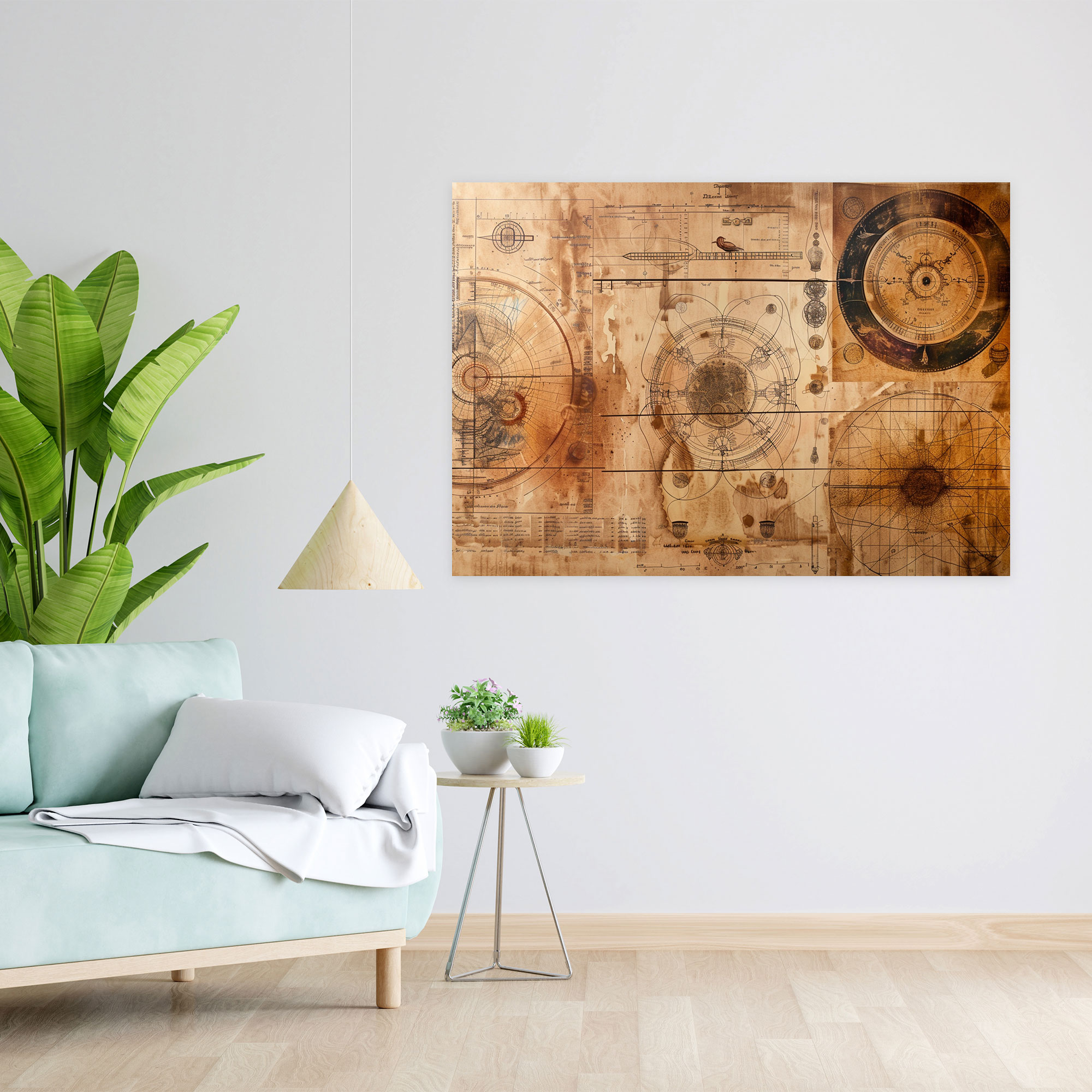 Leonardo Da Vinci Scientific Diagram Wall Decoration - Leonardo Da Vinci, Canvas, Canvas Wall Art, Home Decoration
