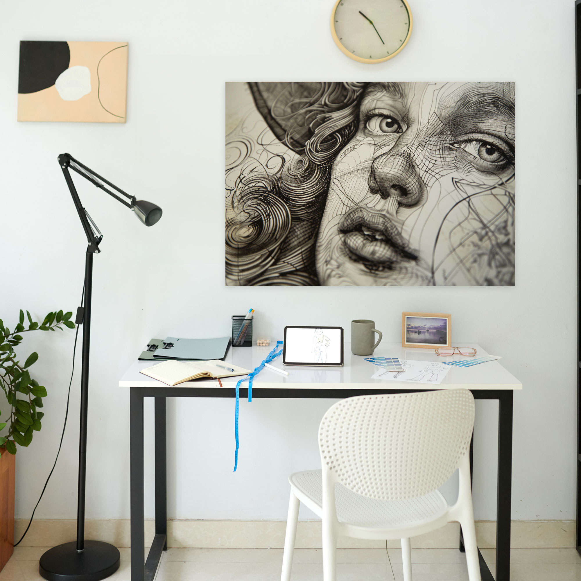 Intricate Portrait By Leonardo Da Vinci Wall Art - Leonardo Da Vinci, Home Decoration, Wall Decoration, Leonardo Da Vinci