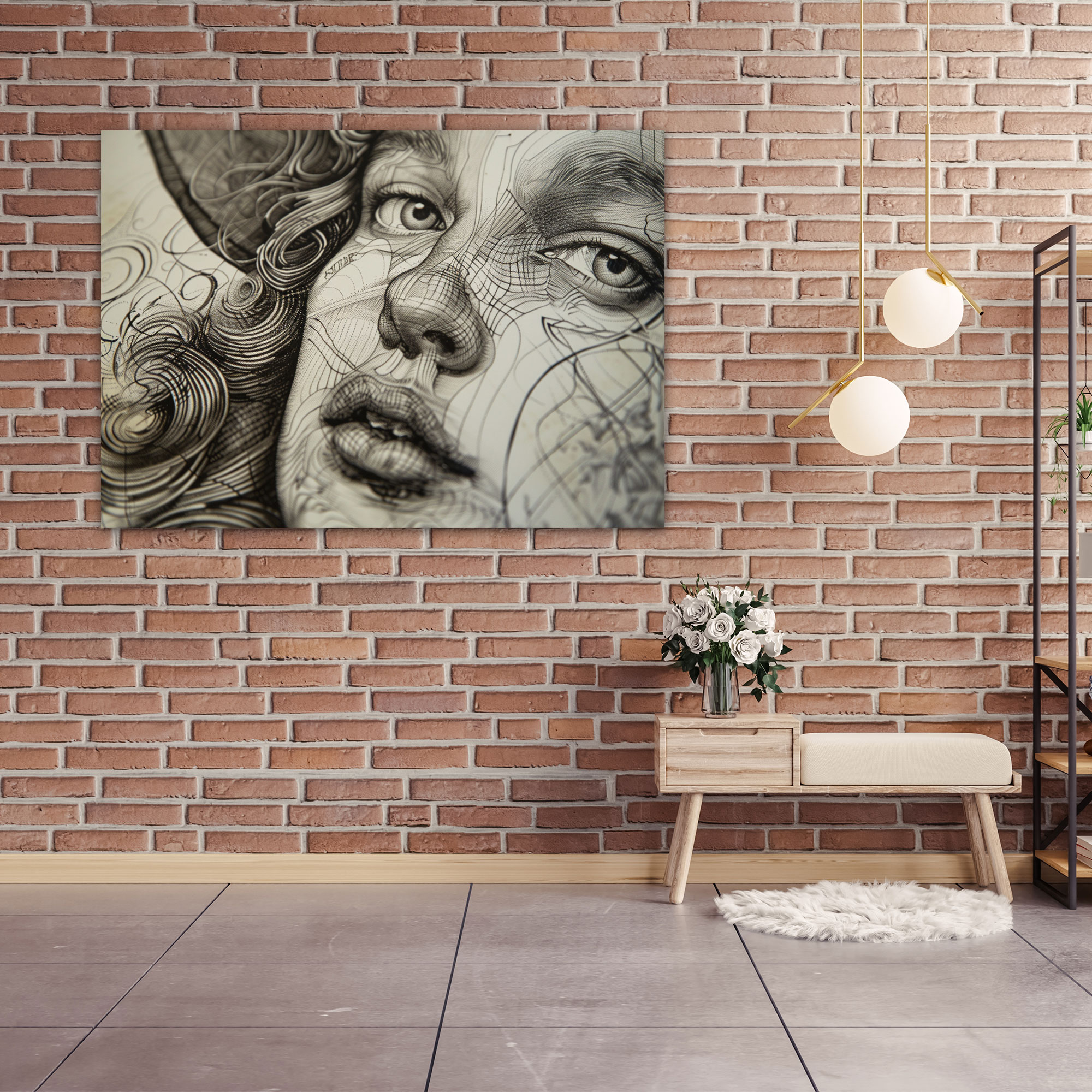 Intricate Portrait By Leonardo Da Vinci Wall Art - Leonardo Da Vinci, Home Decoration, Wall Decoration, Leonardo Da Vinci