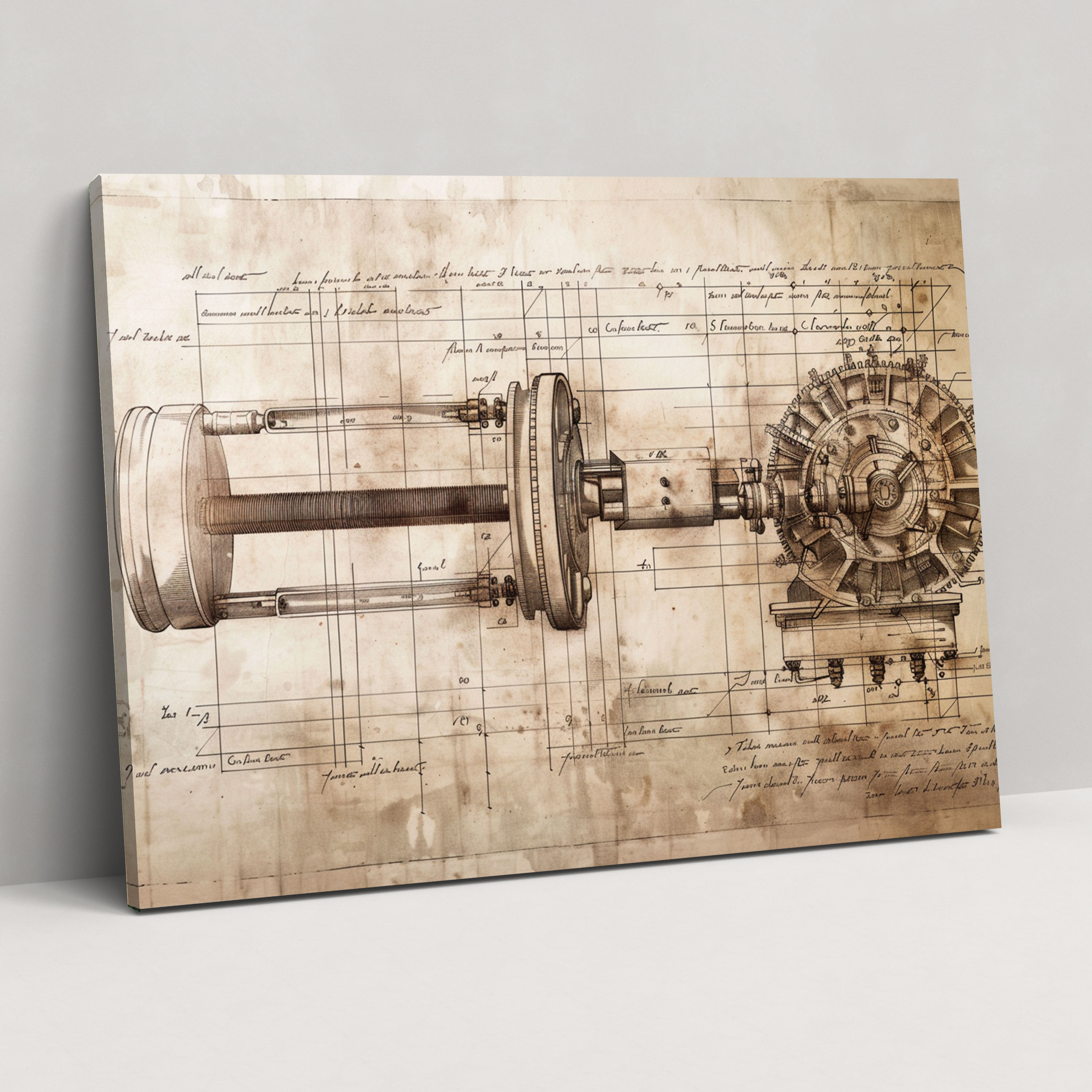 Leonardo Da Vinci Mechanical Invention Canvas Print - Leonardo Da Vinci, Wall Art, Home Decoration, Canvas Print