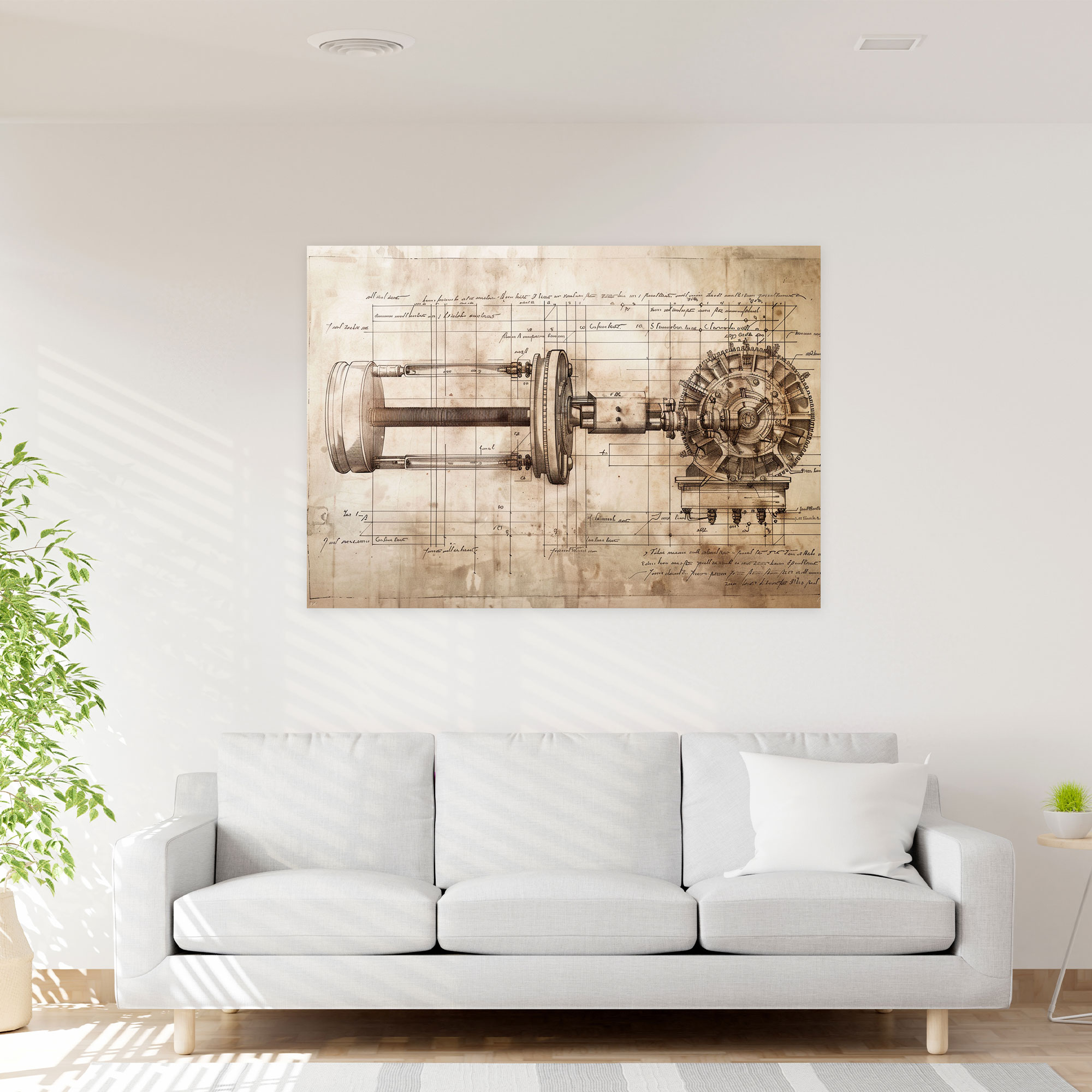 Leonardo Da Vinci Mechanical Invention Canvas Print - Leonardo Da Vinci, Wall Art, Home Decoration, Canvas Print