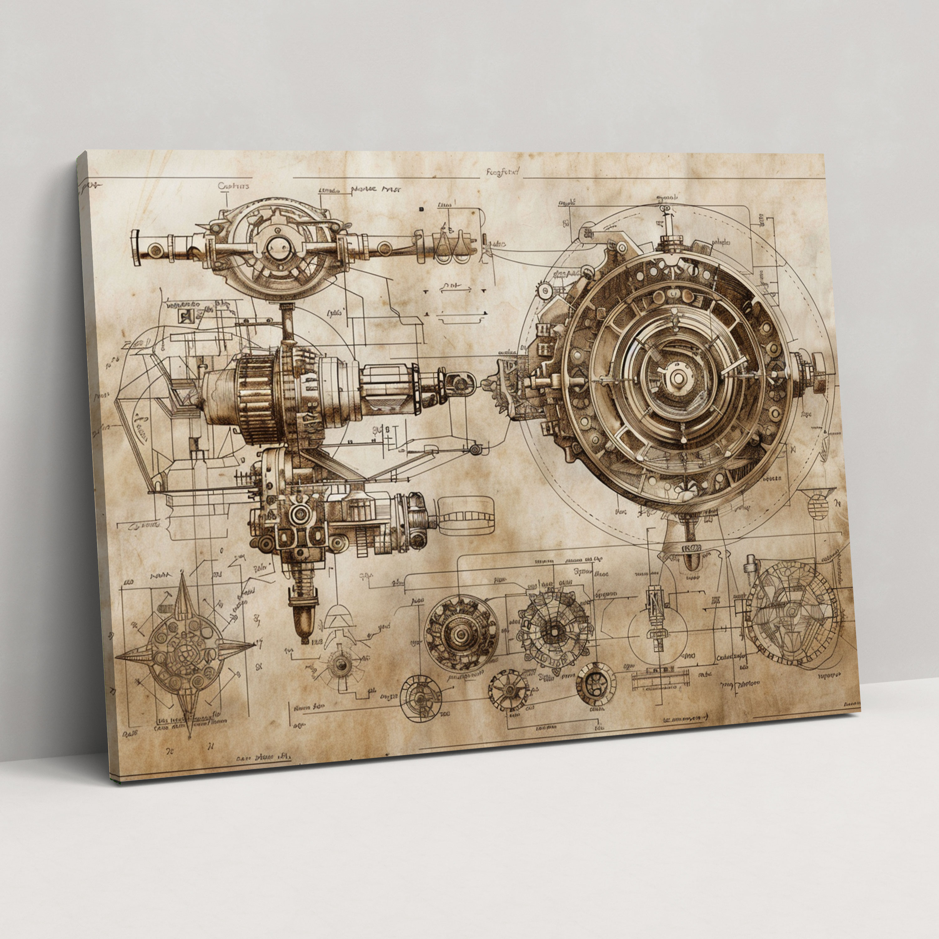 Leonardo Da Vinci Machinery Canvas Print - Leonardo Da Vinci, Leonardo Da Vinci, Wall Art, Canvas