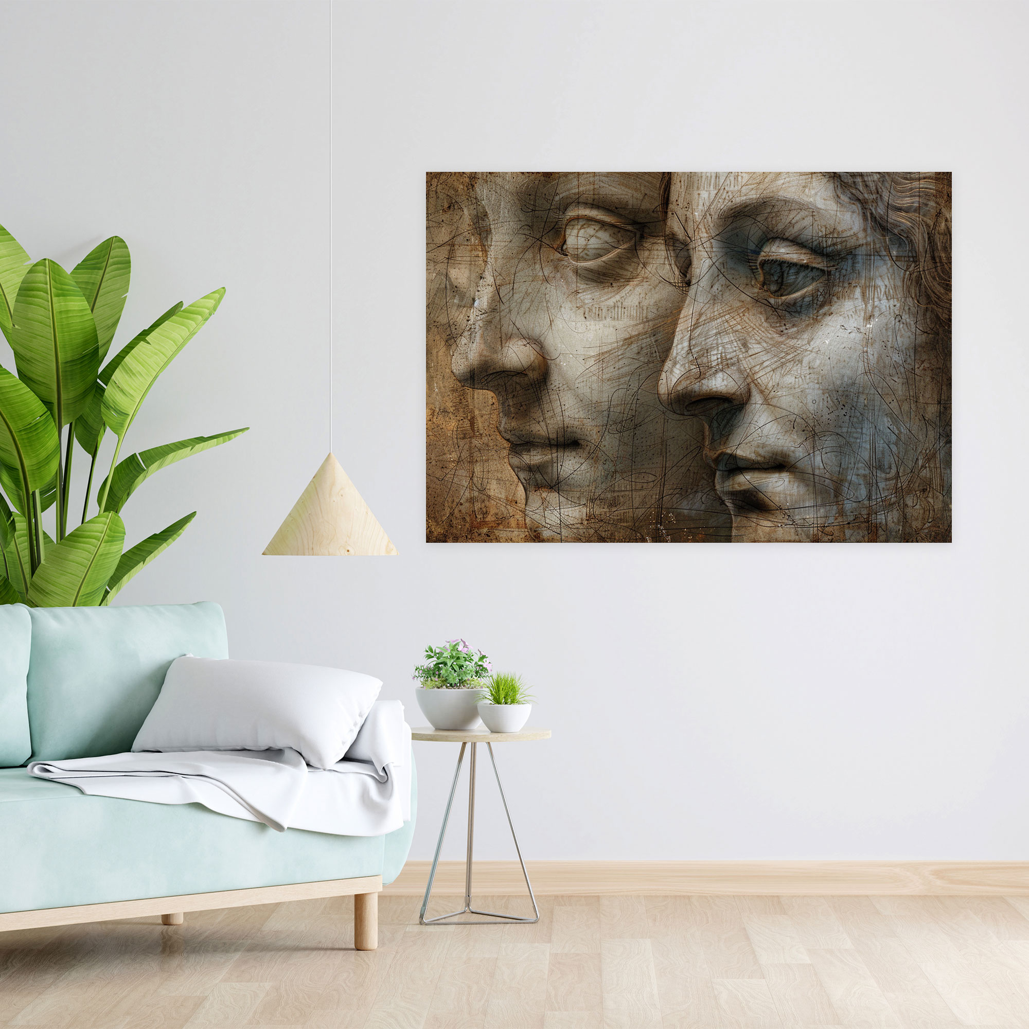 Leonardo Da Vinci Faces Canvas Print - Leonardo Da Vinci, Leonardo Da Vinci, Wall Decoration, Canvas Print