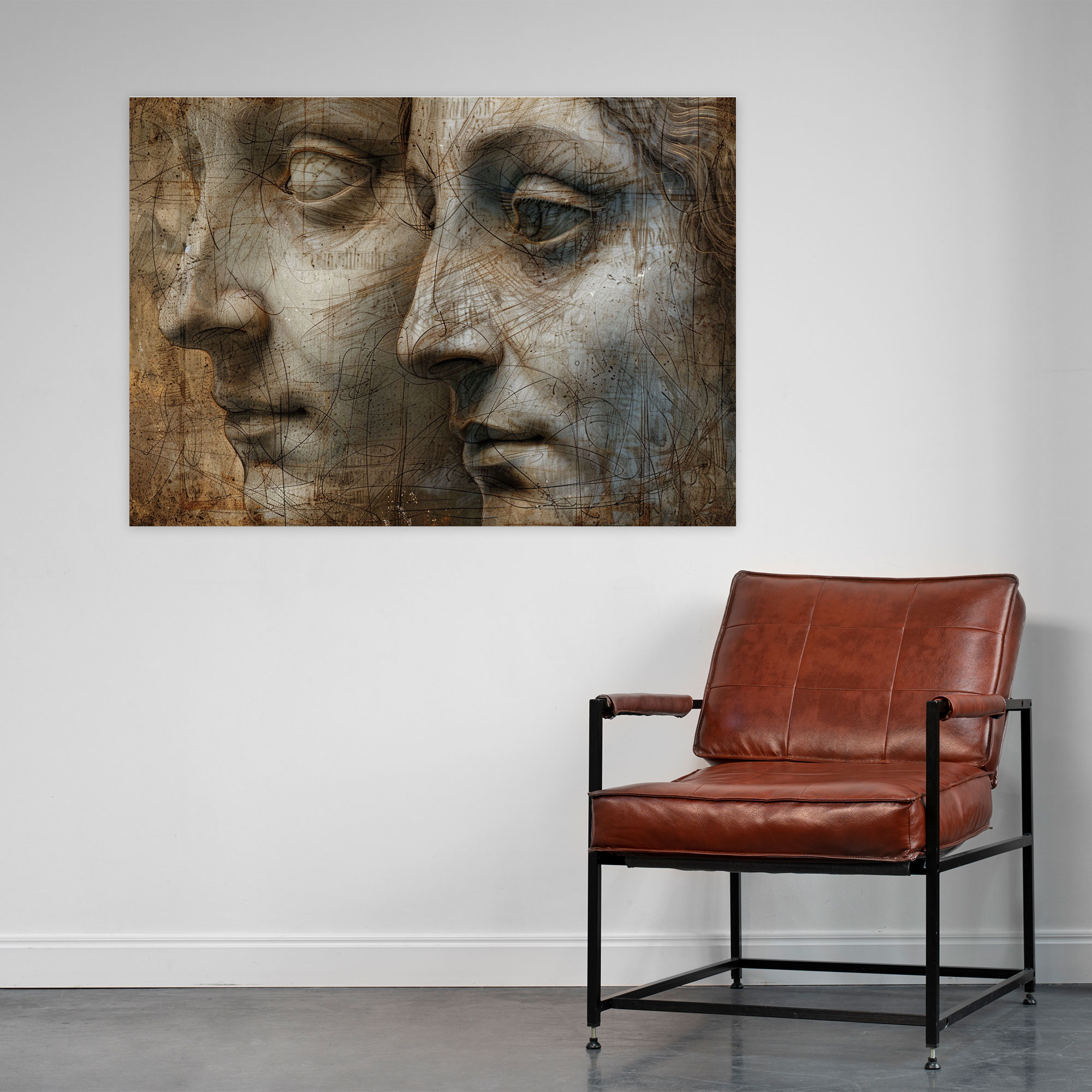 Leonardo Da Vinci Faces Canvas Print - Leonardo Da Vinci, Leonardo Da Vinci, Wall Decoration, Canvas Print