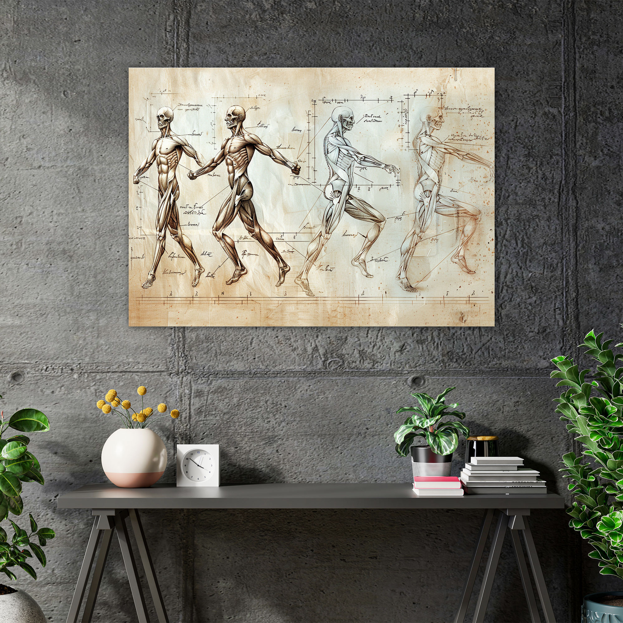 Leonardo Da Vinci Anatomi Kanvas Tablo - Leonardo Da Vinci Kanvas Duvar Sanatı Ev Dekorasyonu