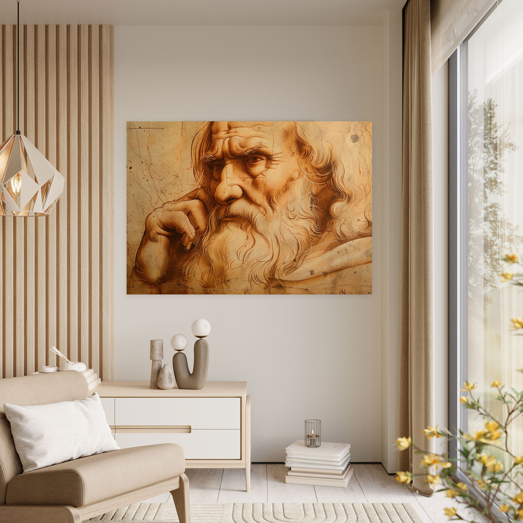 Contemplative Man Leonardo Da Vinci Wall Art - Leonardo Da Vinci, Canvas Wall Art, Home Decoration, Wall Art