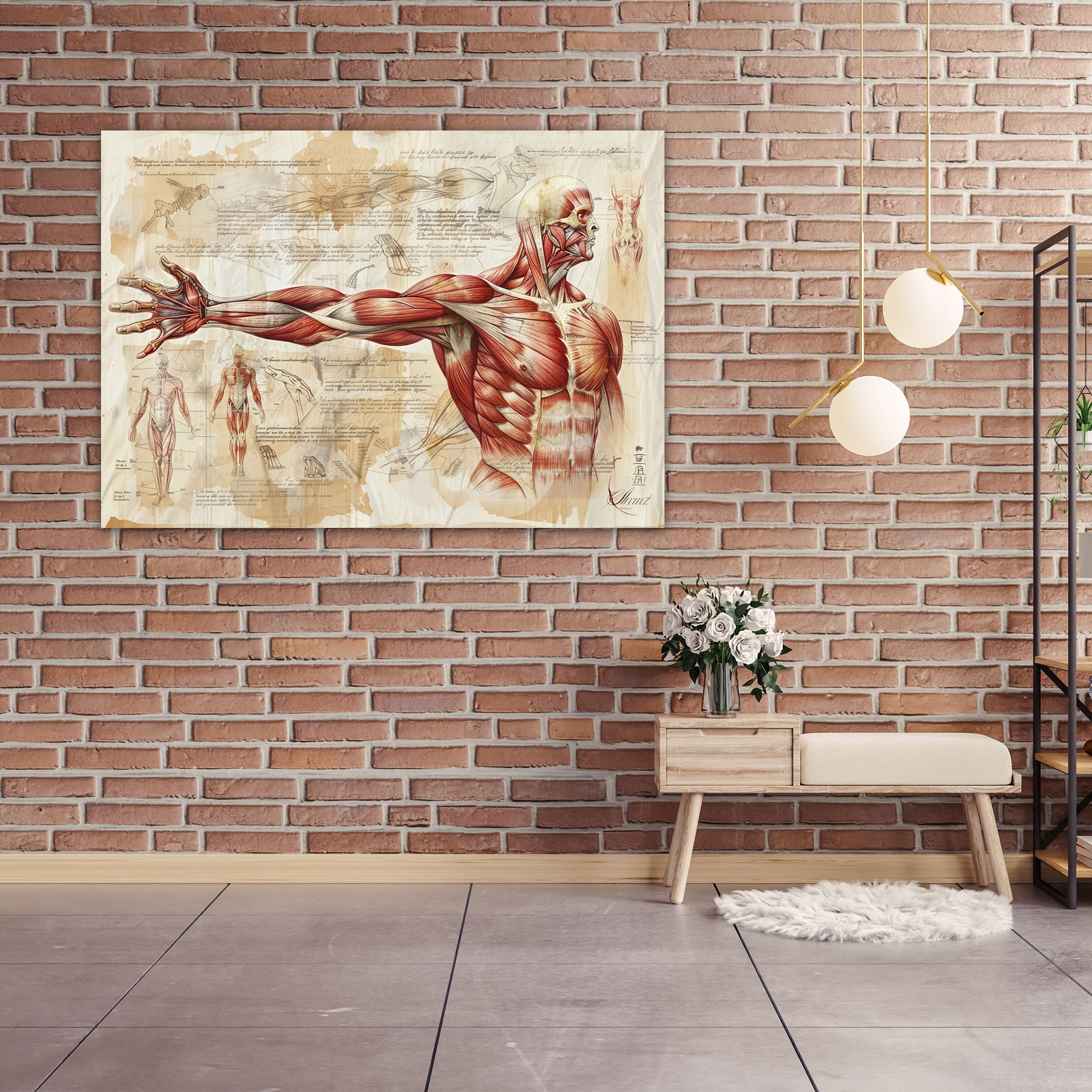 Human Anatomy Leonardo Da Vinci Canvas Print - Leonardo Da Vinci, Canvas Wall Art, Wall Art, Wall Decoration