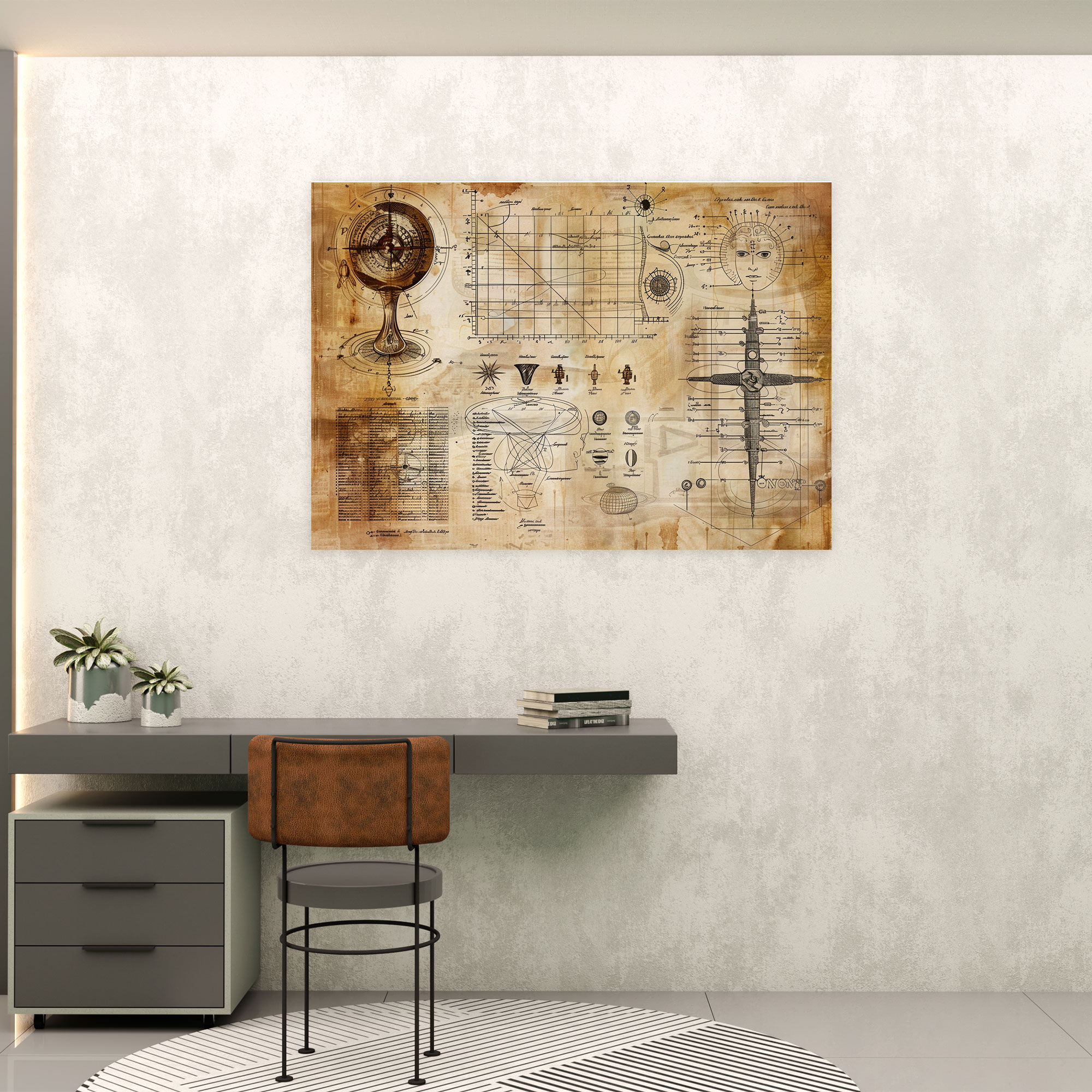 Da Vinci Scientific Diagrams Canvas Print - Leonardo Da Vinci, Canvas Wall Art, Home Decoration, Wall Decoration